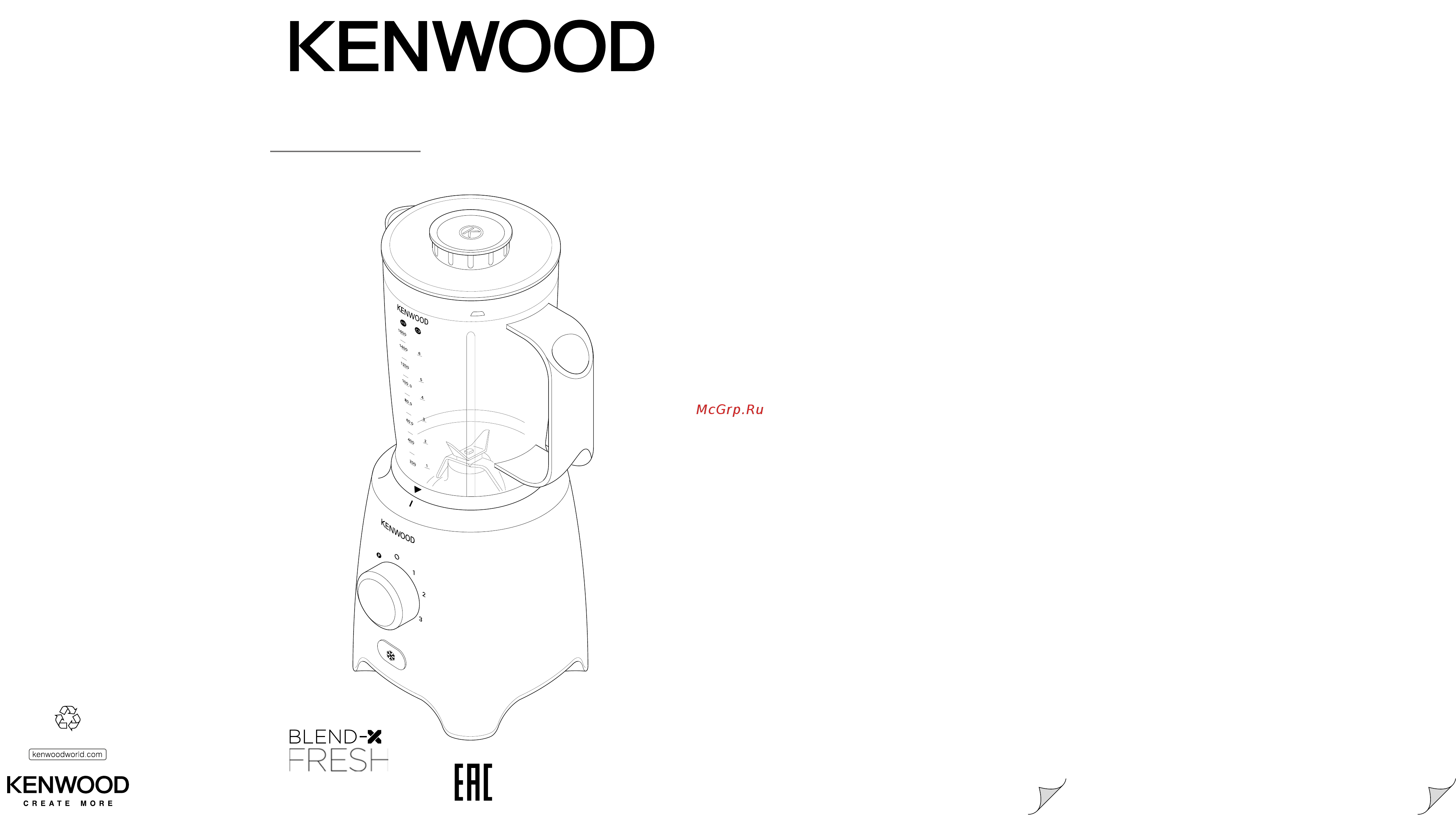 Kenwood BLP402WH Инструкция по эксплуатации онлайн
