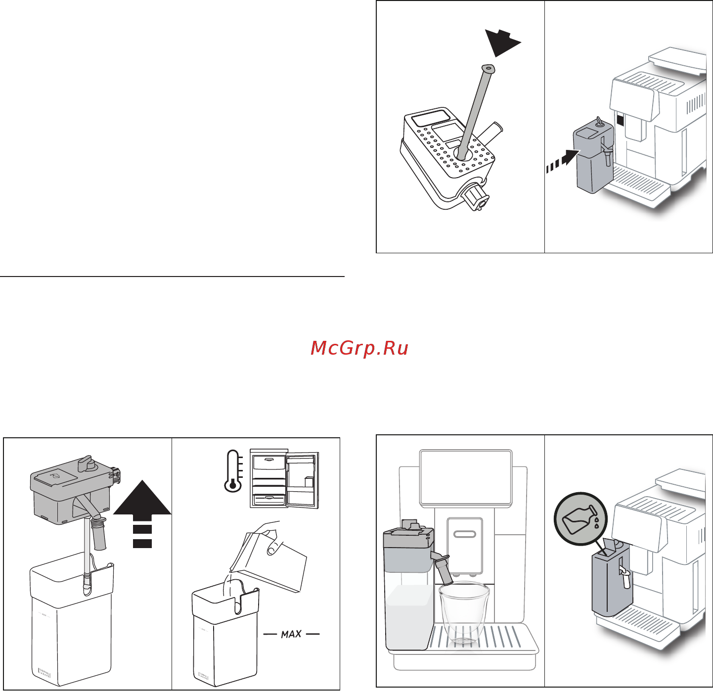 Delonghi ECAM610.55.SB [70/184] Preparação de bebidas de leite u
