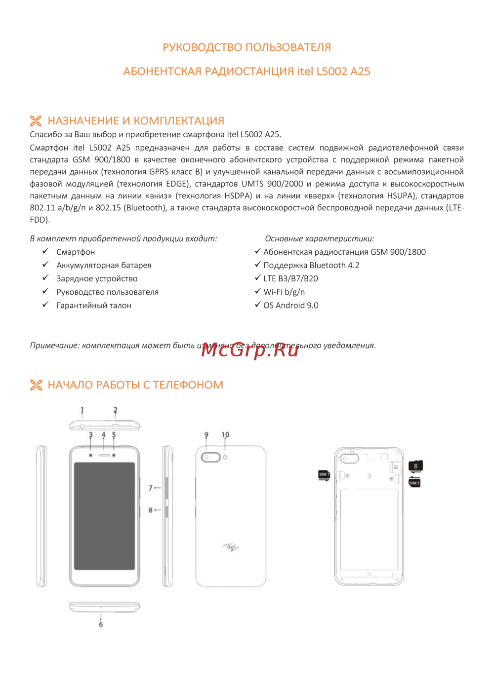 Itel A25 DS Gradation Blue Инструкция по эксплуатации