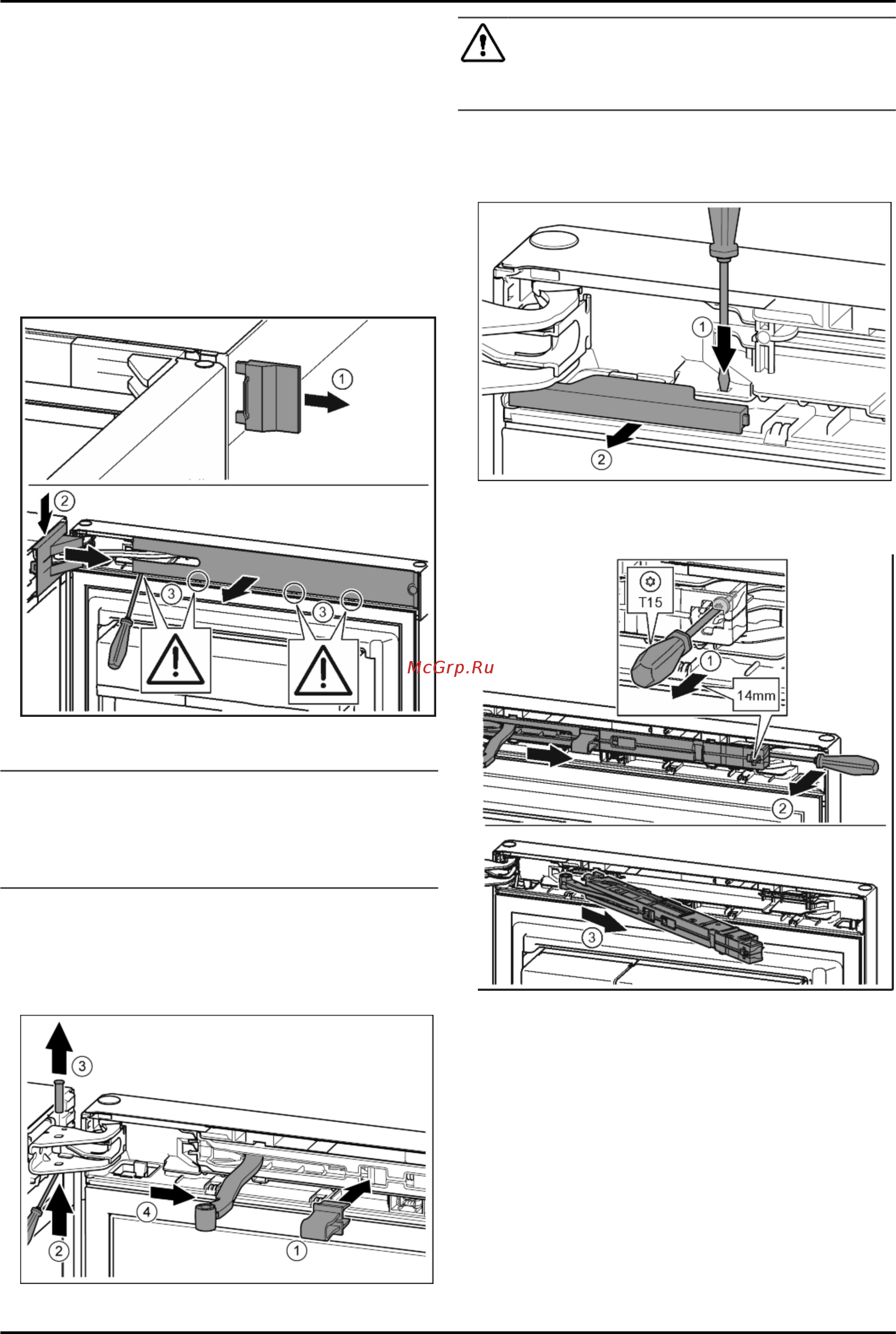 Liebherr CBNbs 4878-20 001 [10/42] Снятие верхнего амортизатора закрывания двери