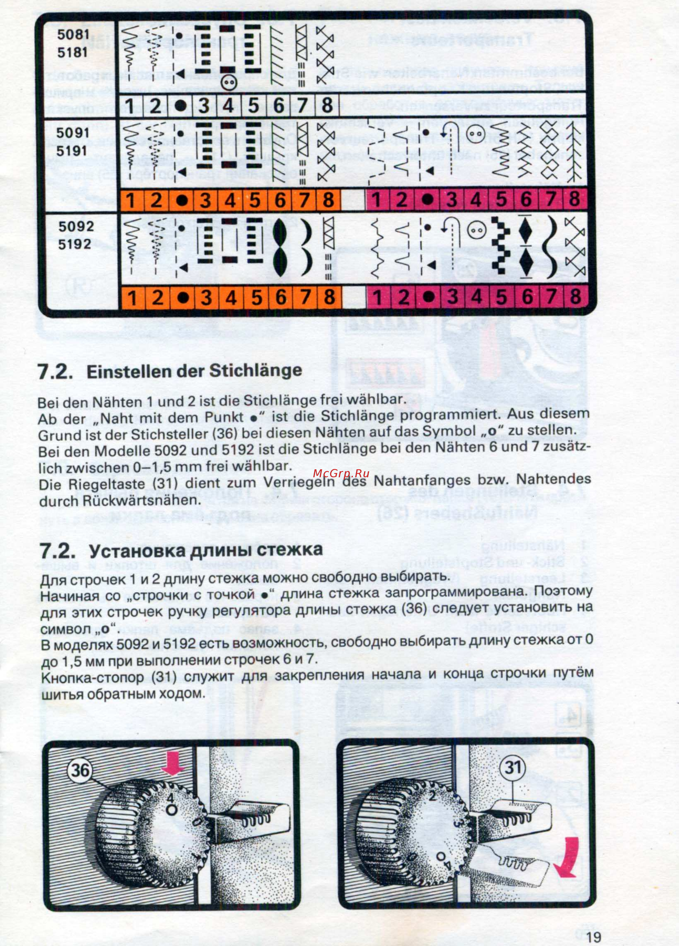 Veritas Formula 5192 [21/52] Установка длины стежка