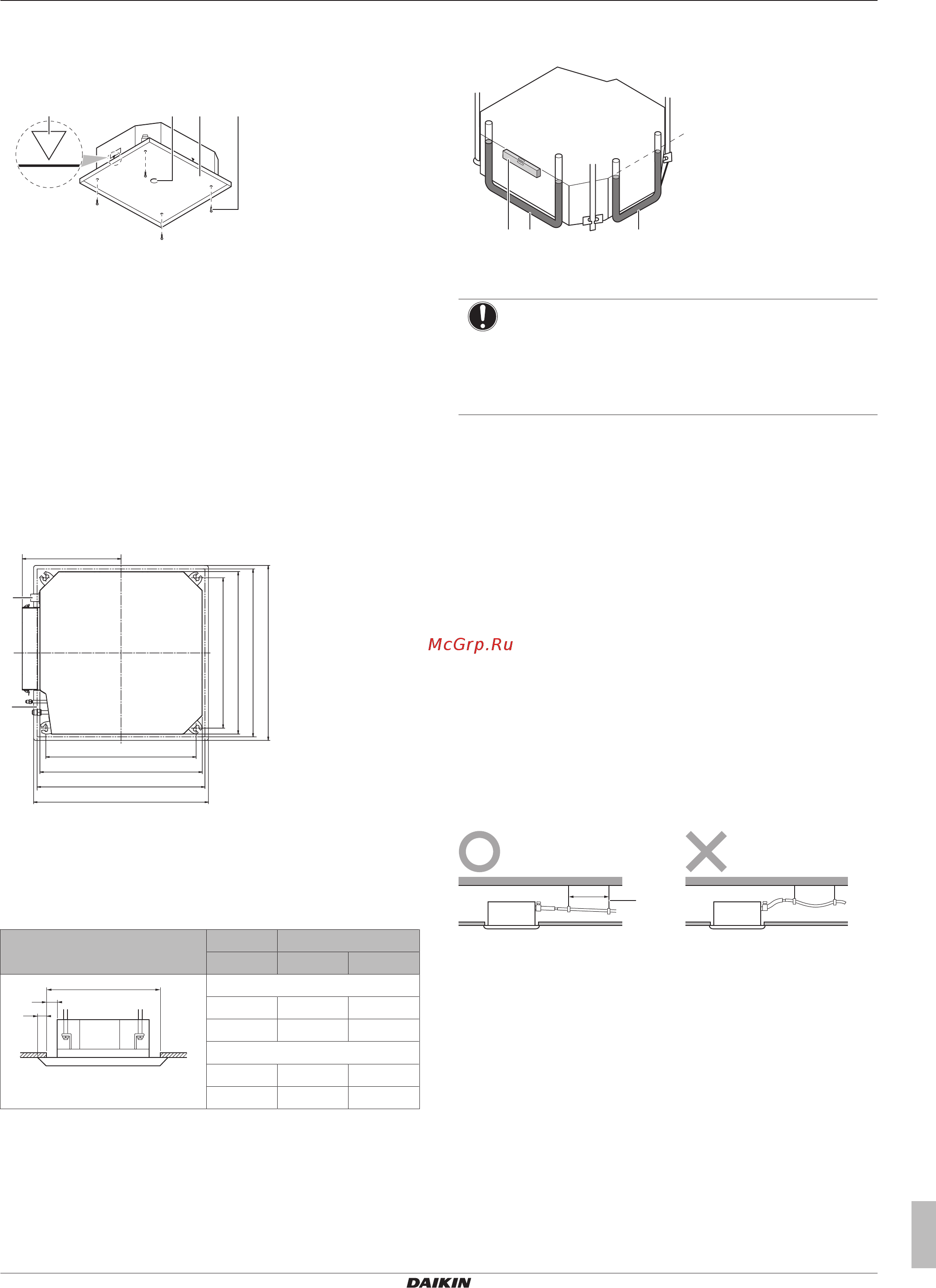 Daikin FFA60A2VEB [15/40] Монтаж
