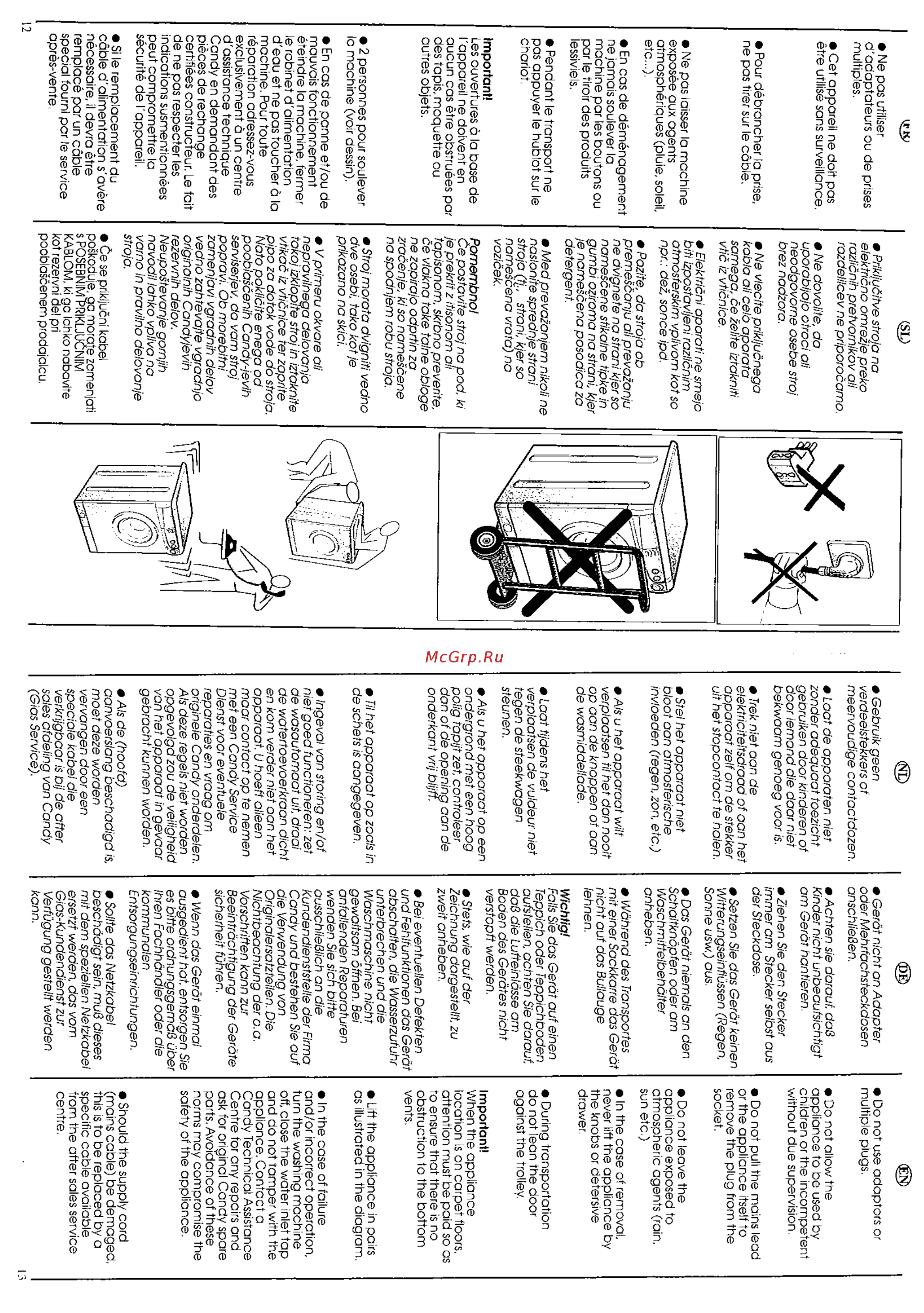 Candy LB CB103 TR [7/32] Parts avoidance of these