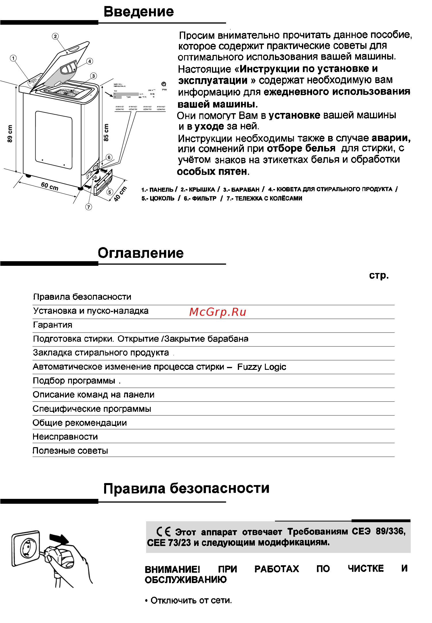 Candy CTE 111 Инструкция по эксплуатации EN онлайн [3/20] 717623