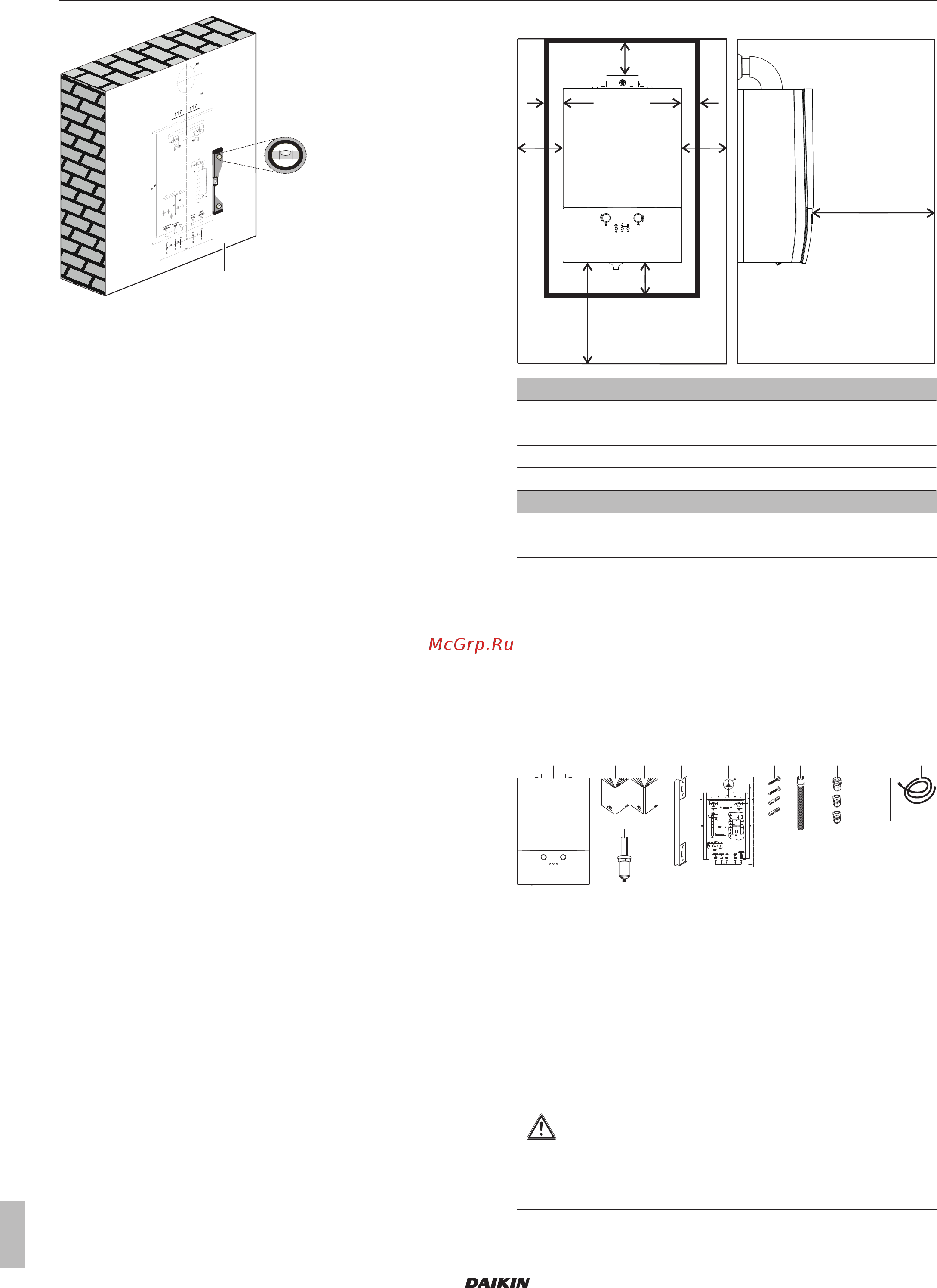 Daikin D2CND035A1AA [10/28] Minimum installation clearances
