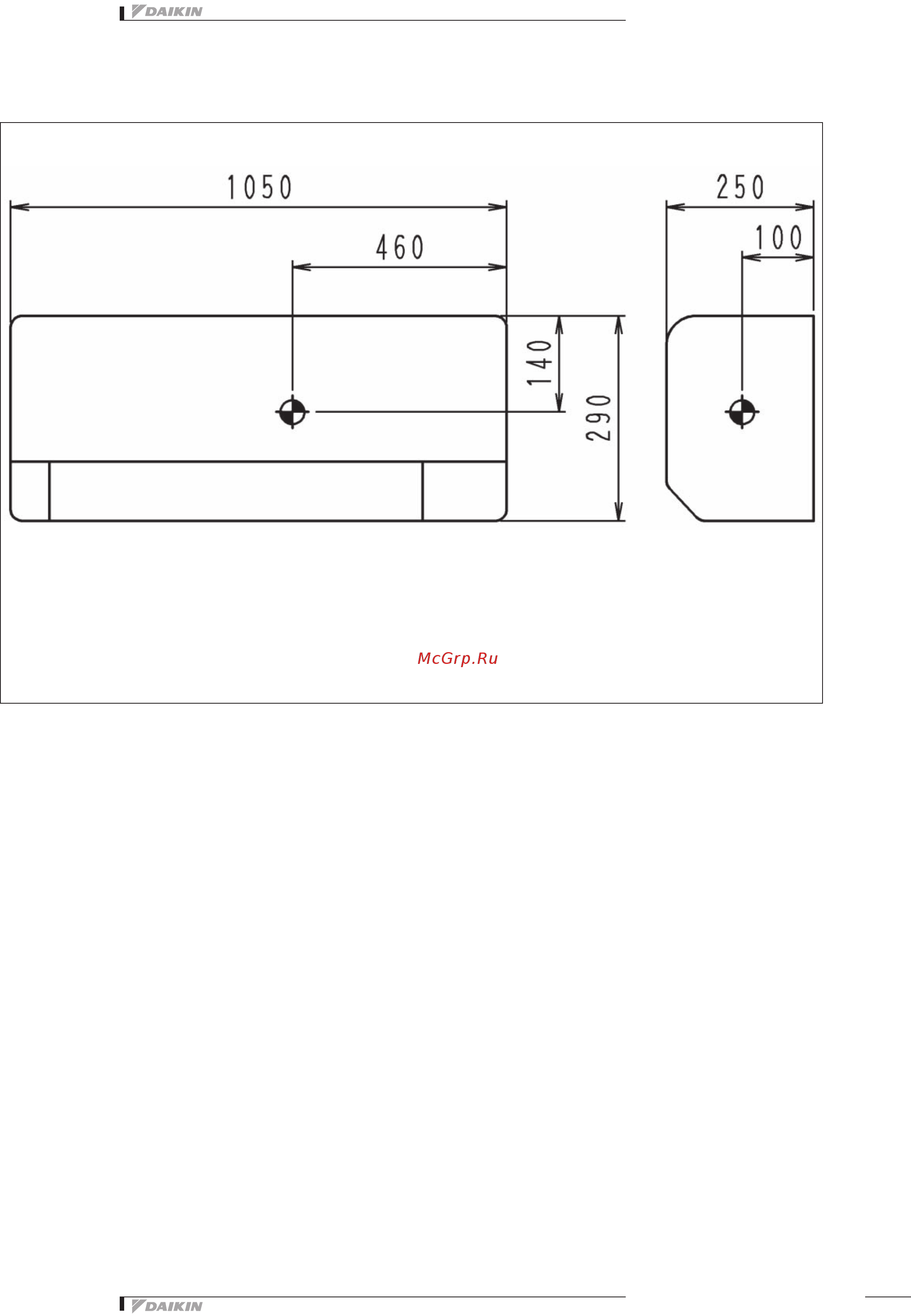 Daikin FTXS71GV1B [8/12] Dimensional drawing centre of gravity