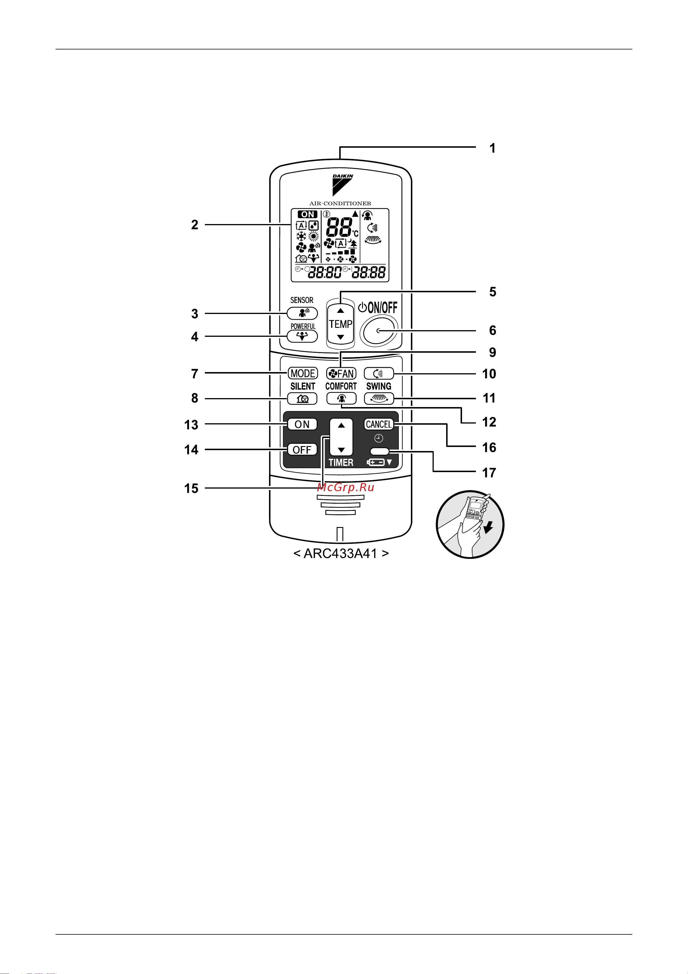 Daikin FTXG25EVMAW [60/200] Remote controller