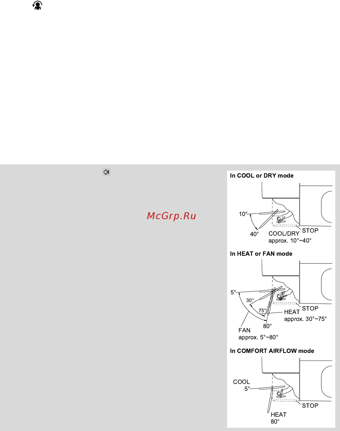 Daikin FTXG35EVMAS [14/30] I to cancel comfort airflow operation