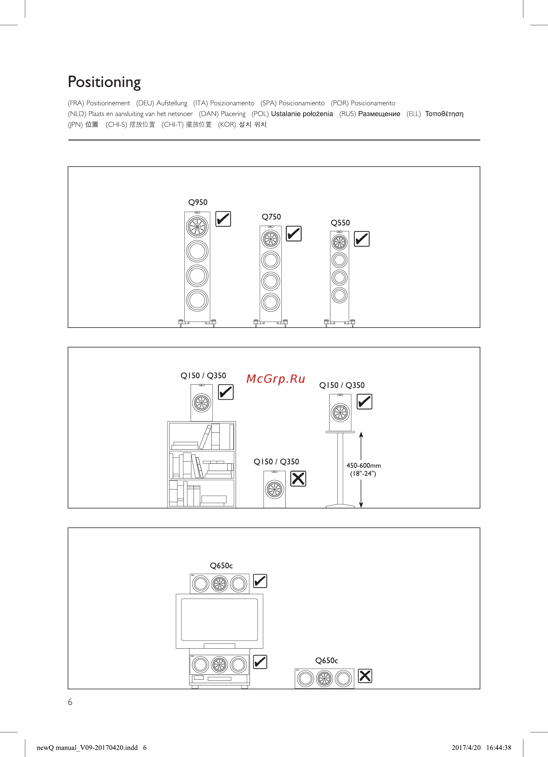 Kef Q650C White [8/12] Positioning