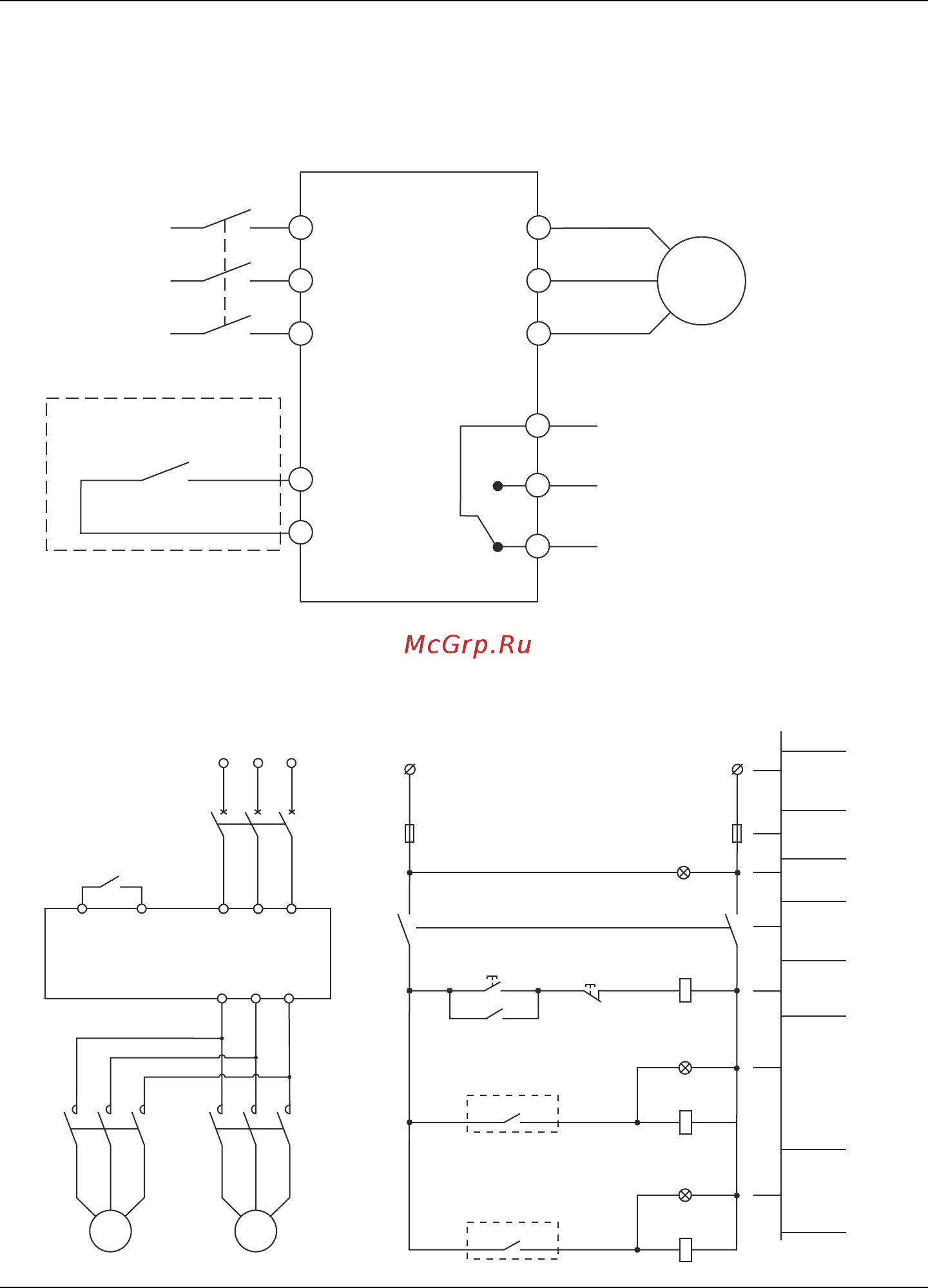 Instart MCI-Р7.5-4B [11/52] Схема коммутации преобразователя частоты в режиме поочере