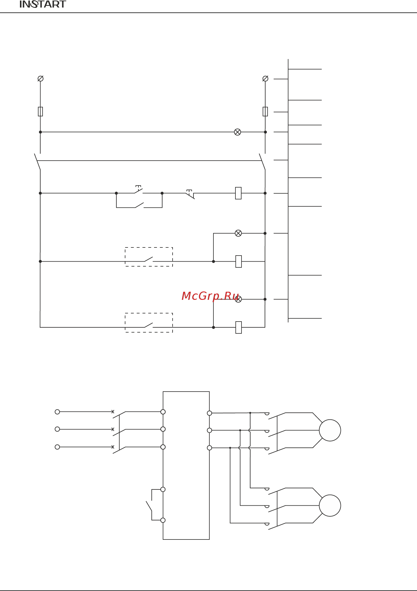 Instart MCI-Р7.5-4B [28/52] Схема коммутации преобразователя частоты в режиме поочере