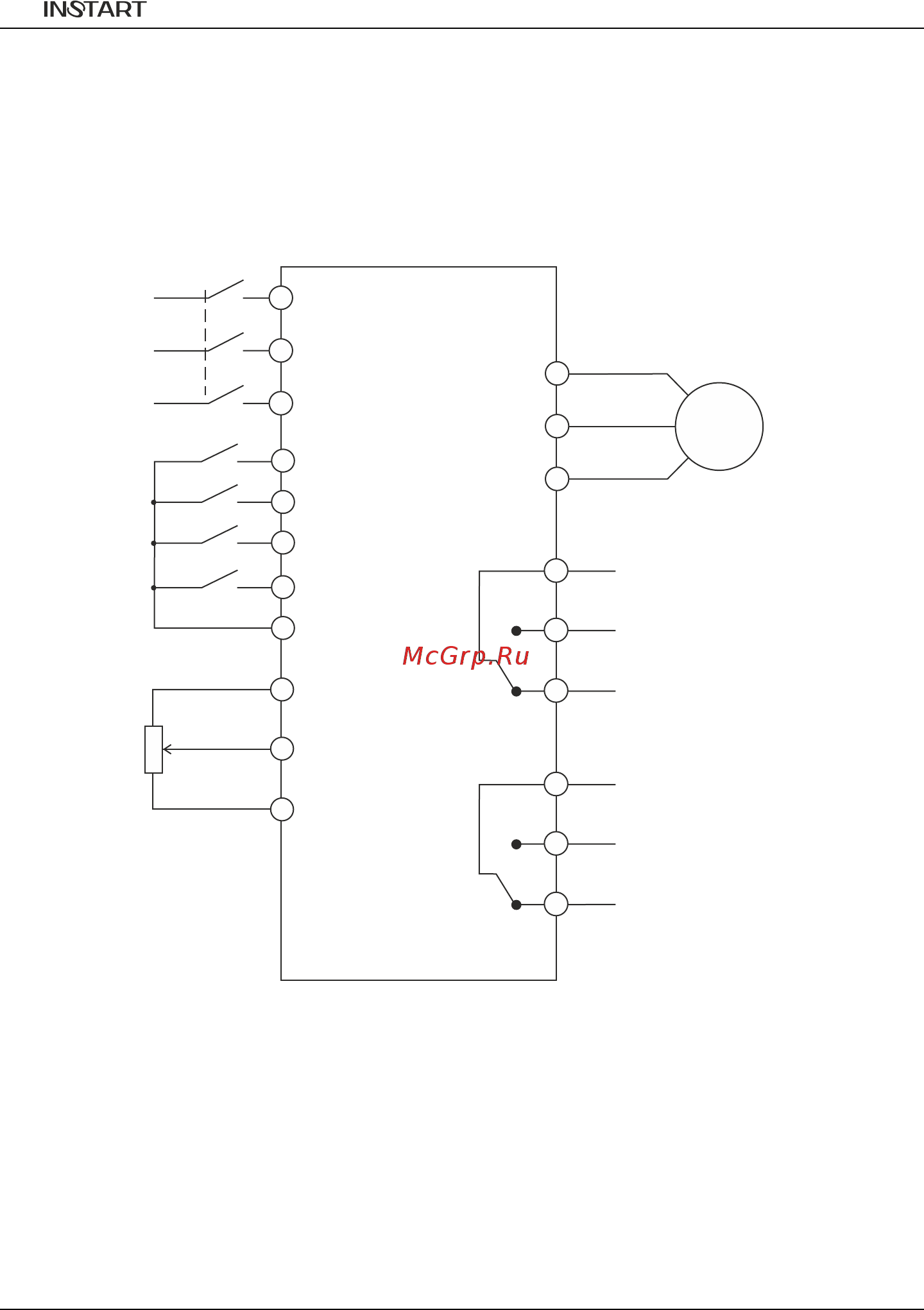 Instart MCI-Р7.5-4B [36/52] Схема подключения преобразователя частоты для производ