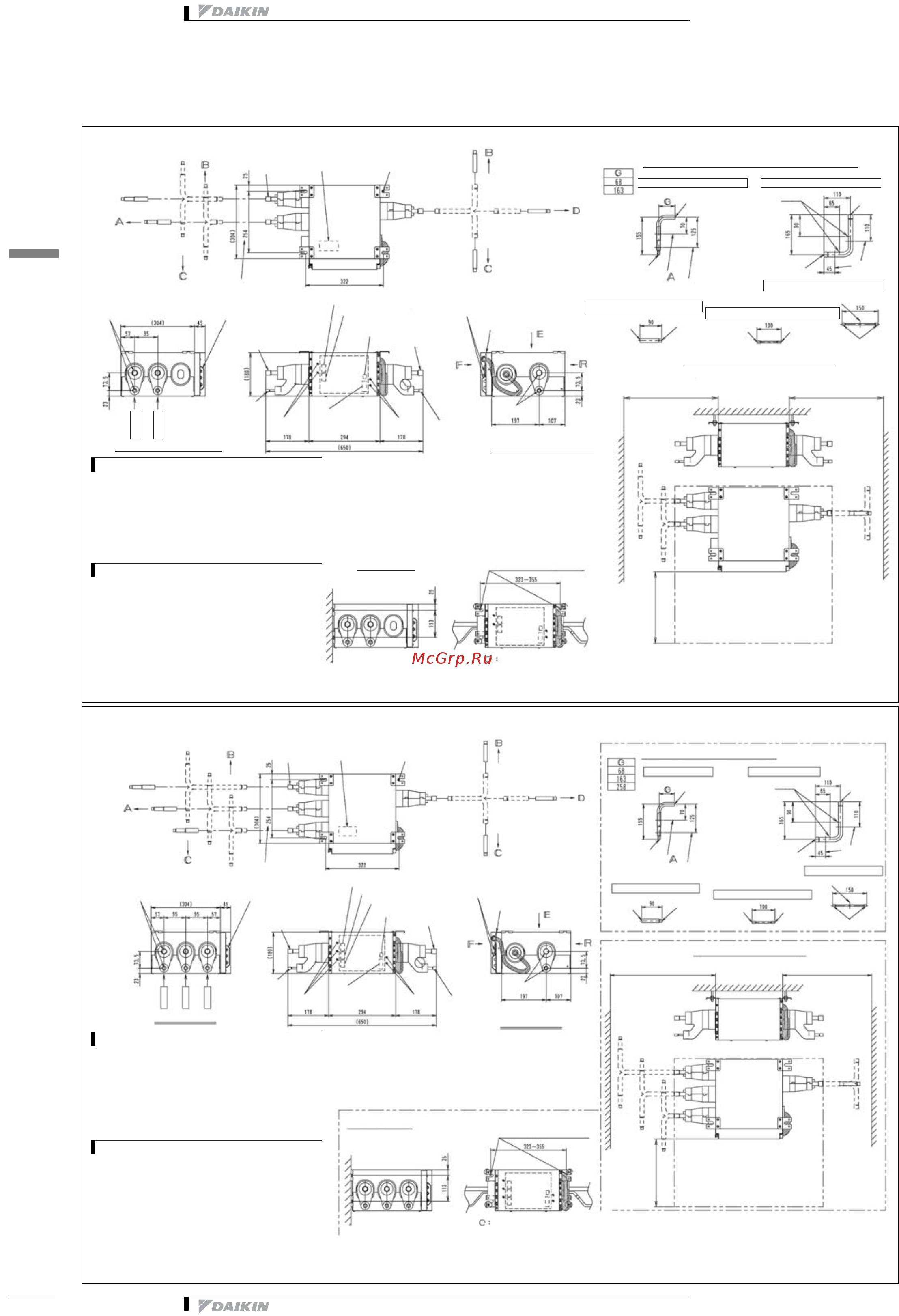 Daikin BPMKS967B2B [6/11] 1 размерные чертежи