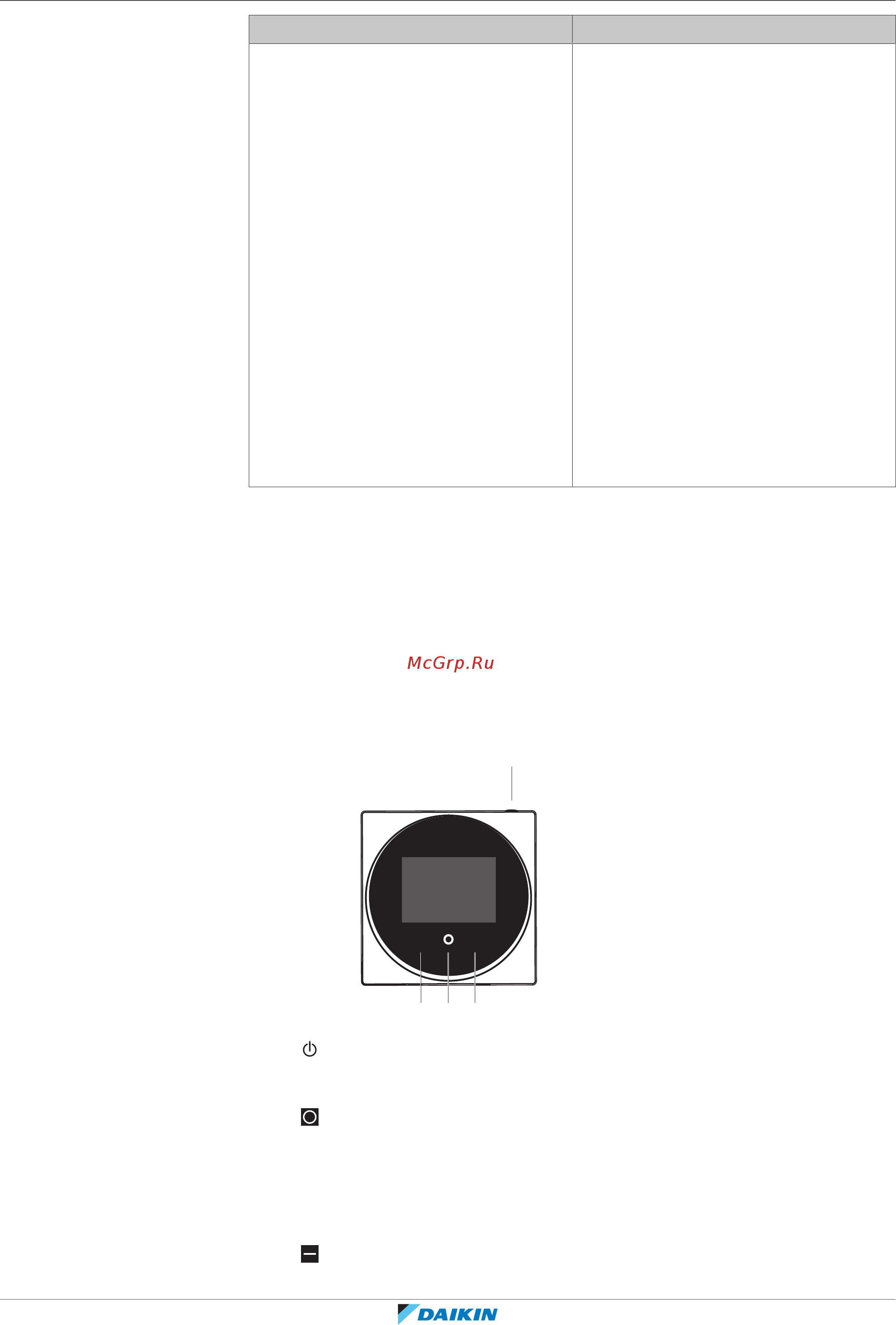 Daikin BRC1H52W [13/140] Кнопки