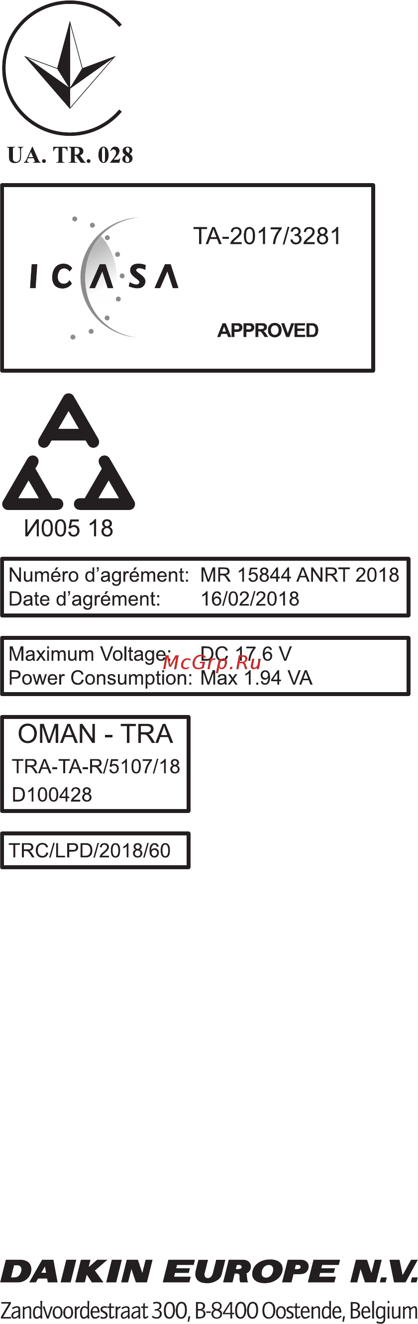 Daikin BRC1H52W Справочное руководство для установщика онлайн [140/140] 592001