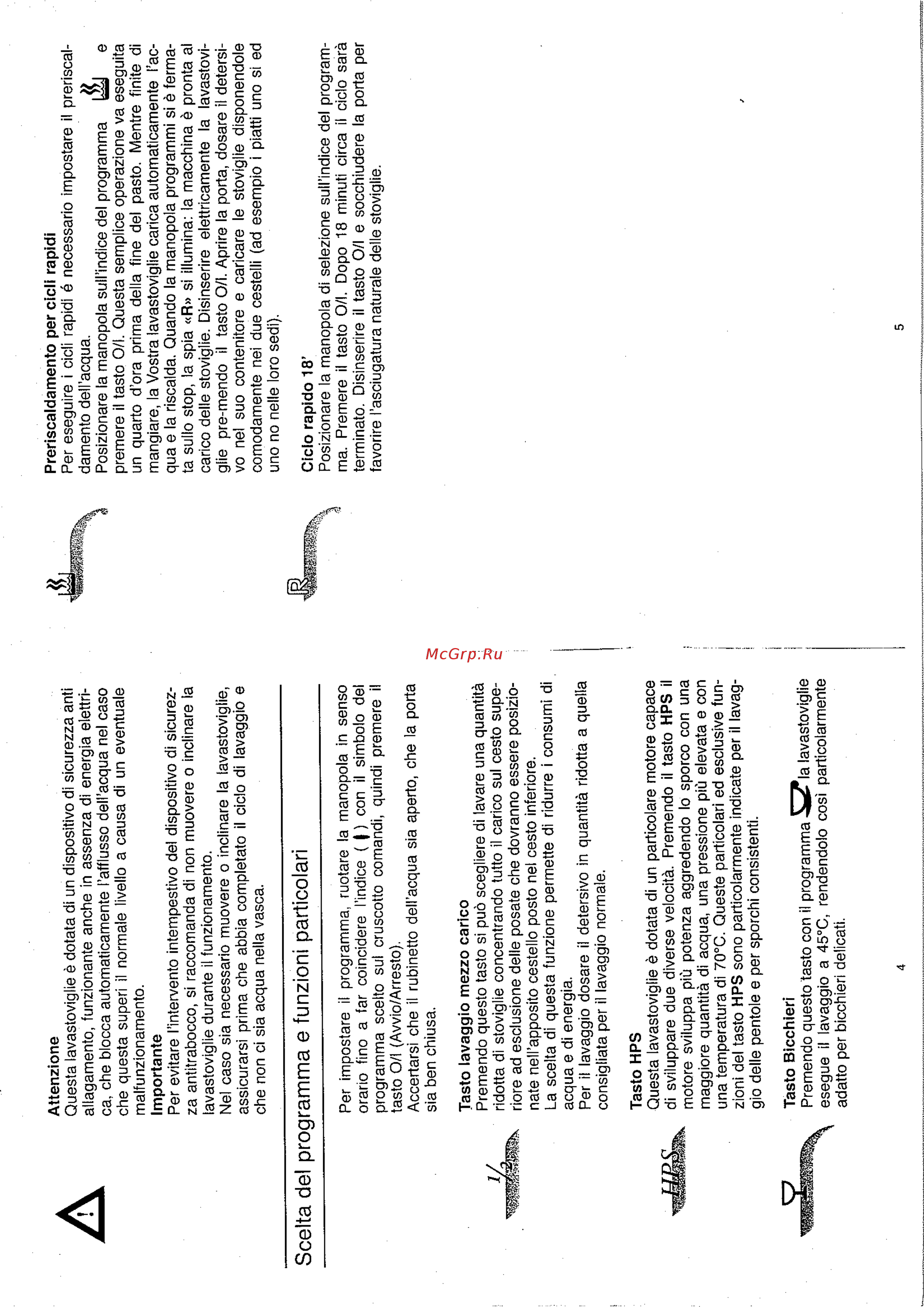 Candy LS CD 587 HS [3/5] Scelta del programma e funzioni particolari
