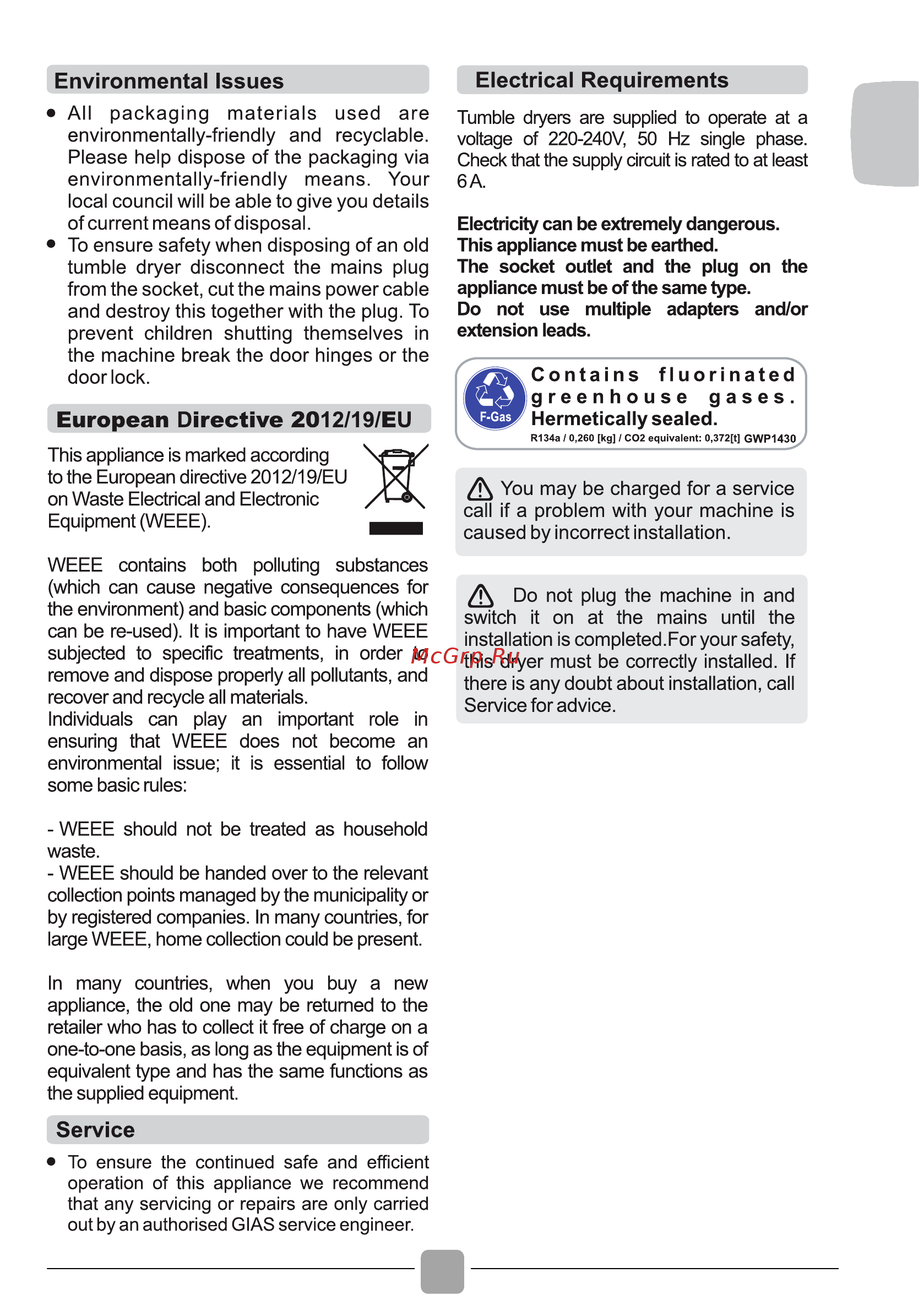 Candy CBTD 7A1TE-S [11/124] Quick user guide