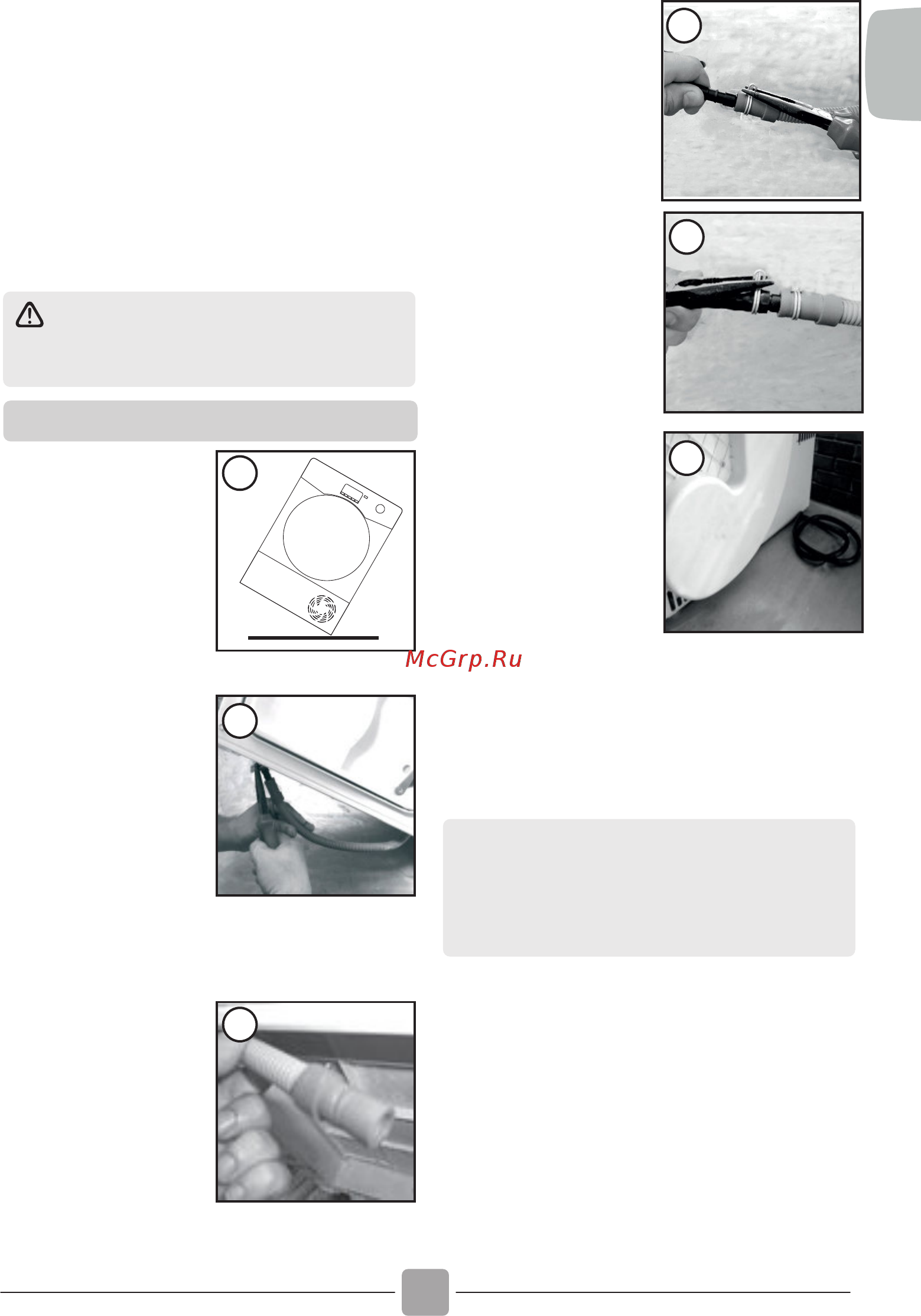 Candy CS H7A2LE-S/ [9/124] Drain hose fitting instructions