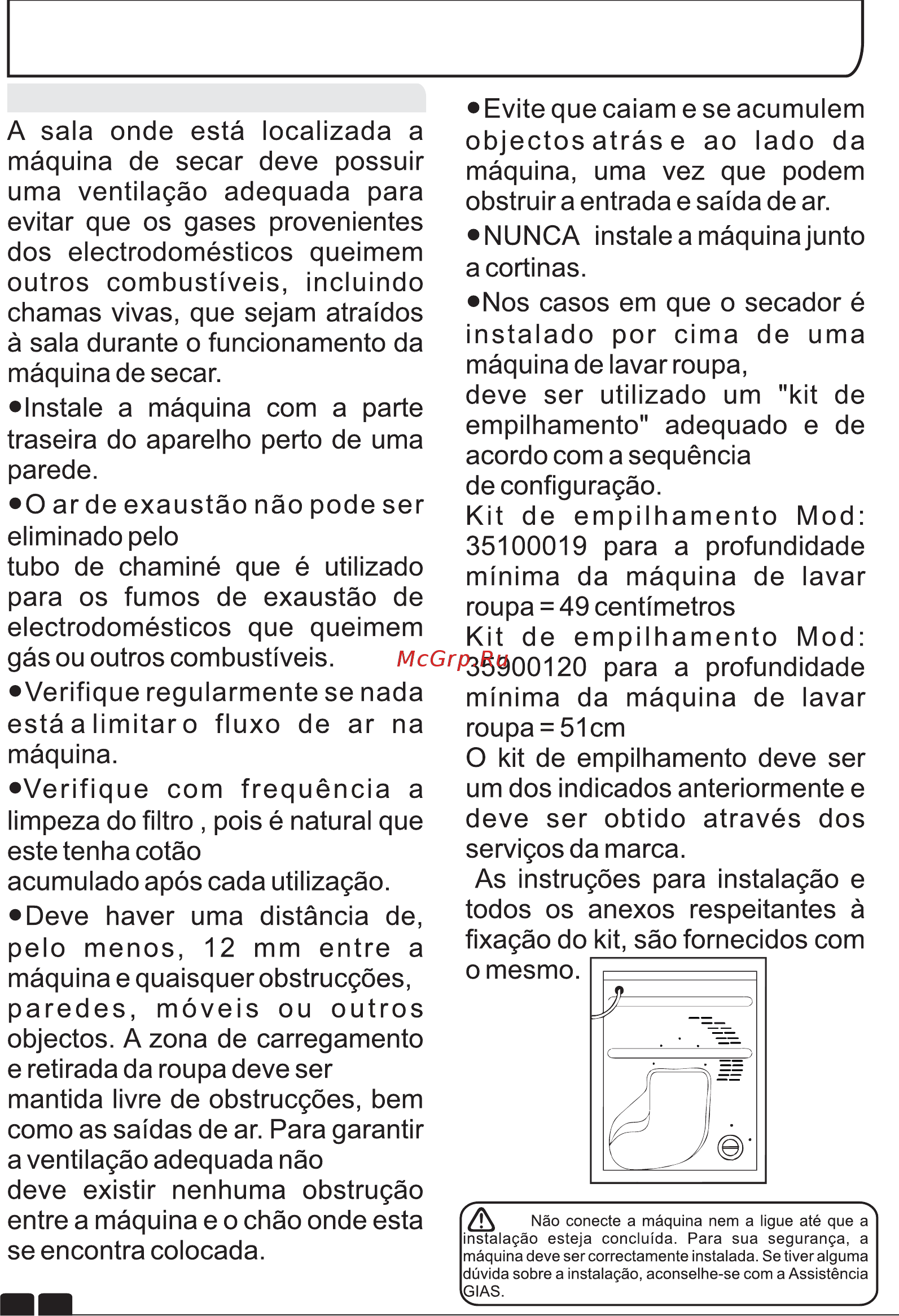 Candy GCV 590NC-S [32/106] Instalação