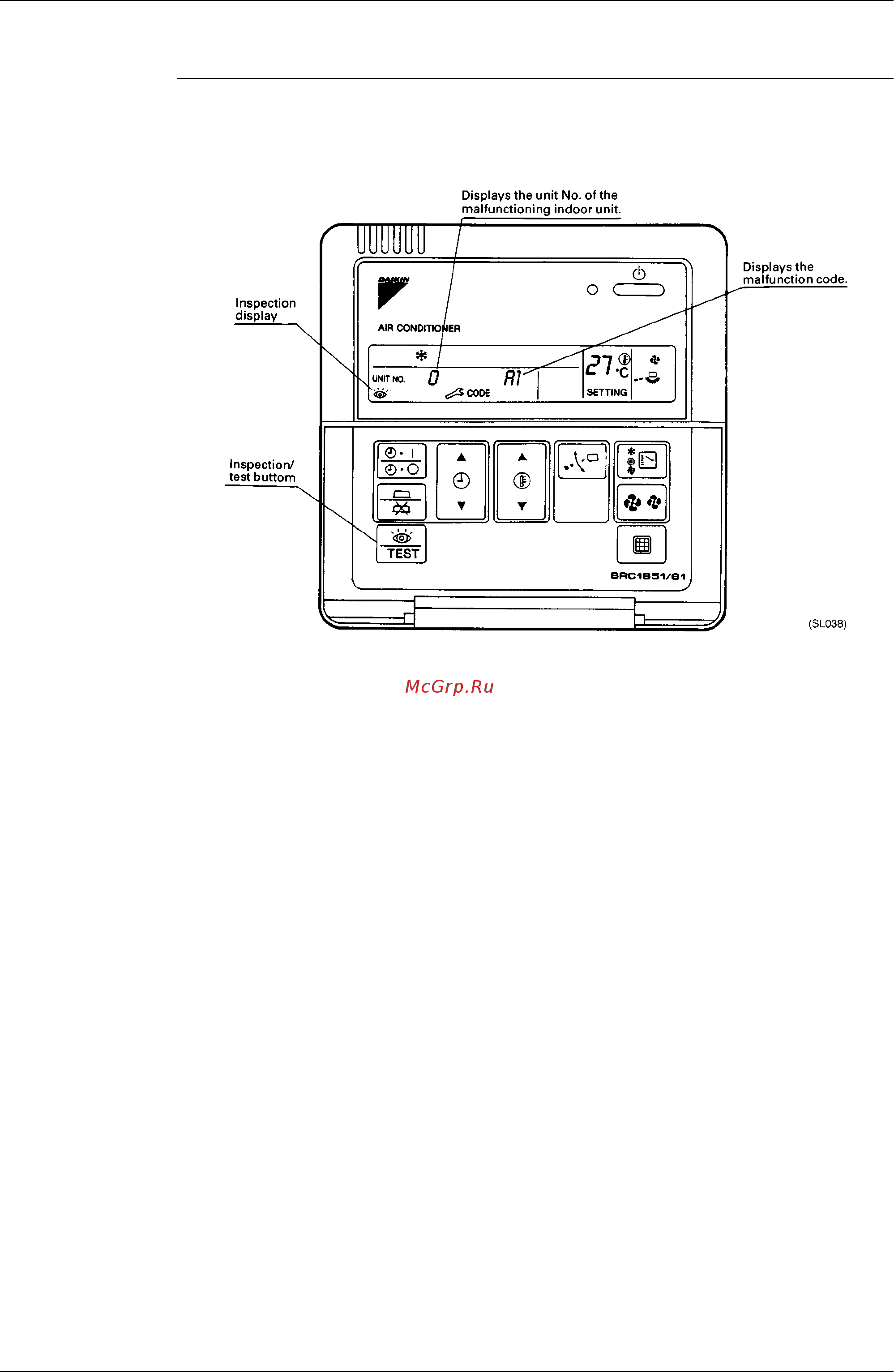 Daikin FHK35FJV1 [104/244] Self diagnosis by wired remote controller