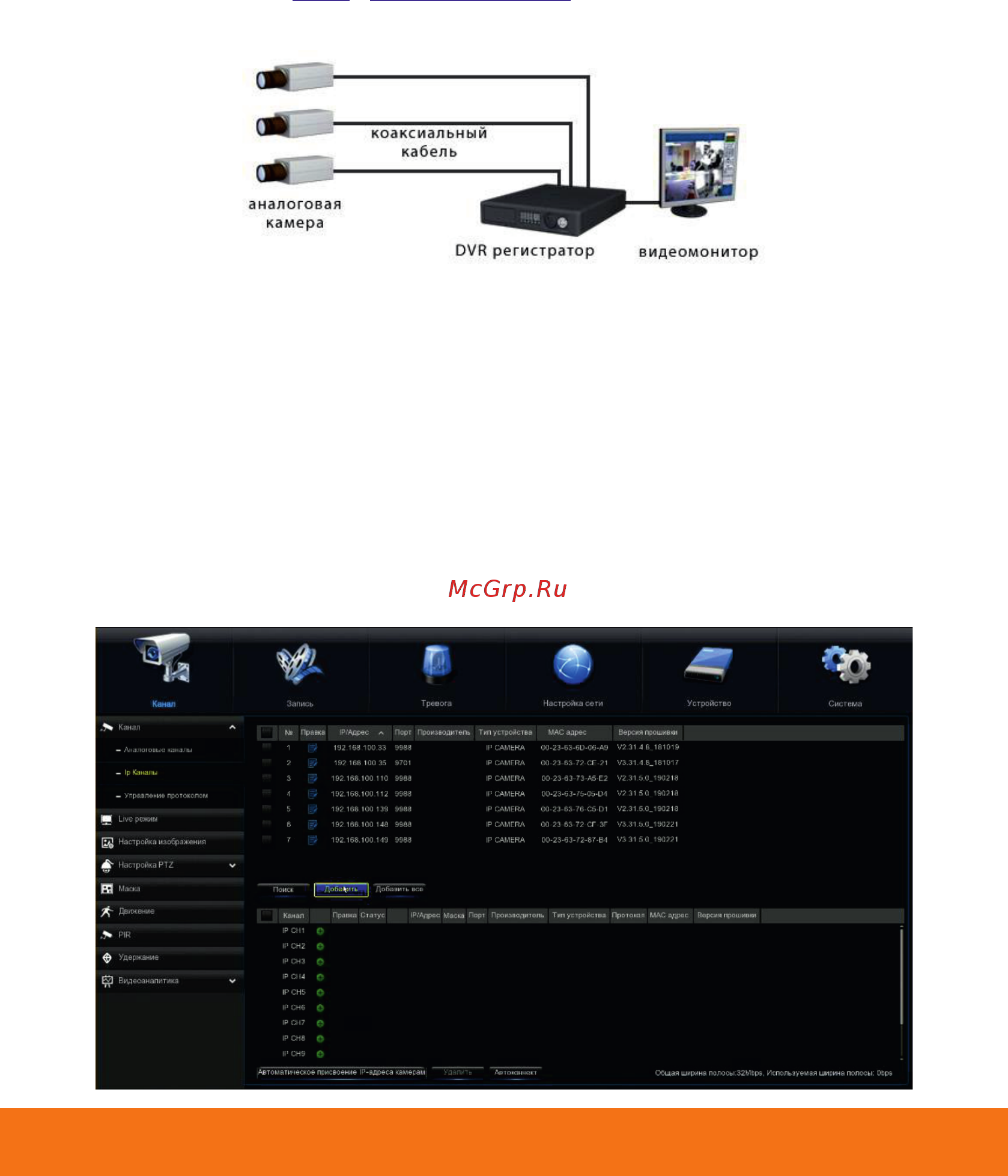 Satvision SVR-3115P v2.0 [10/24] Подключение аналоговых камер ahd 960h