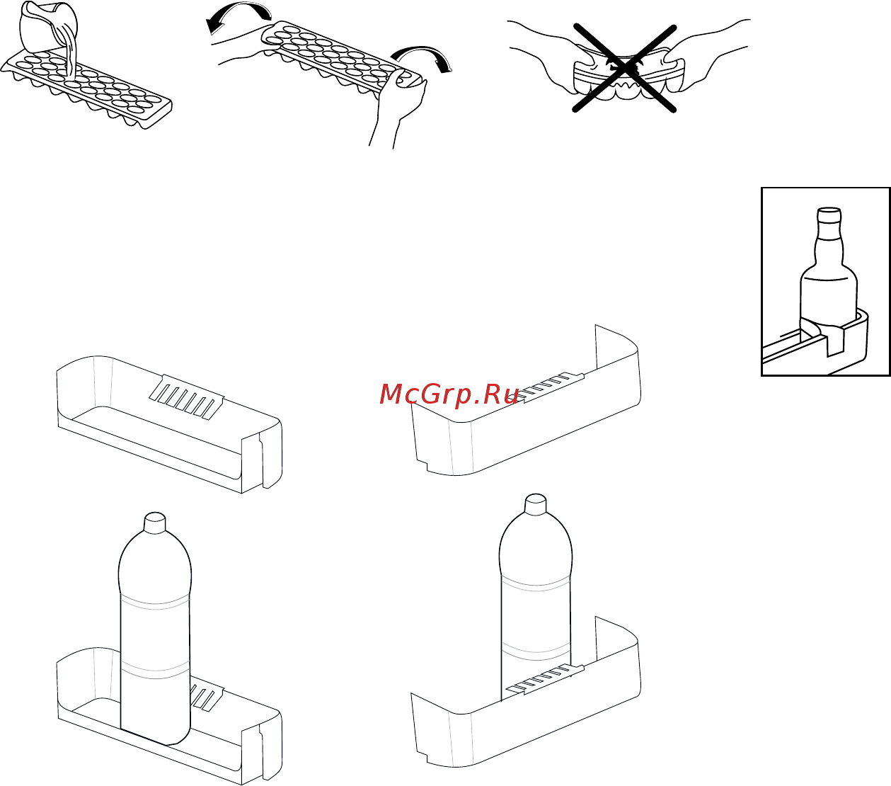 Candy BCBS 174 TT/N [62/128] Les descriptions visuelles et textuelles sur la section des accessoires peuvent varier selon le modèle de votre réfrigérateur
