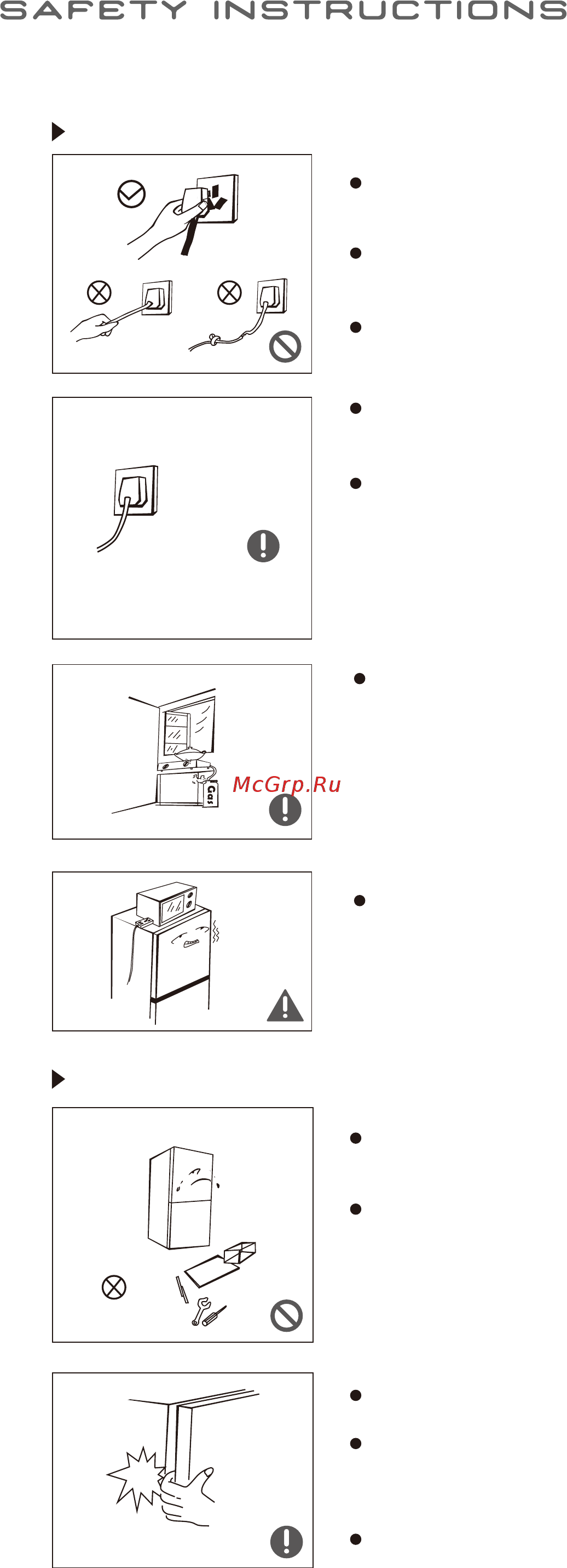 Candy CCBF5182BWK [15/31] Electricity related warnings