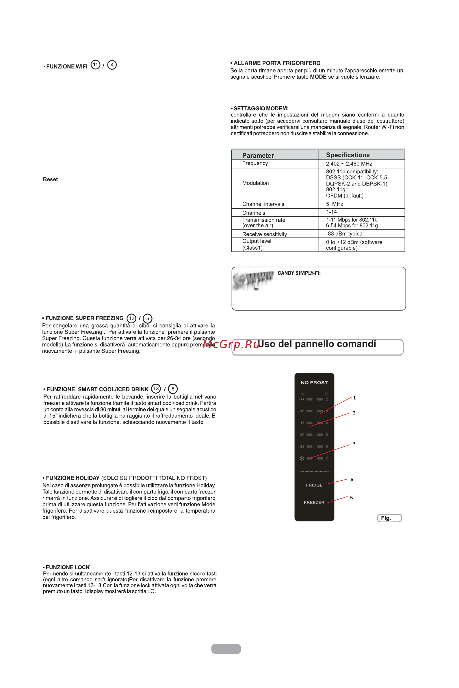 Candy CCFET 6182XHPU [13/163] Display a led