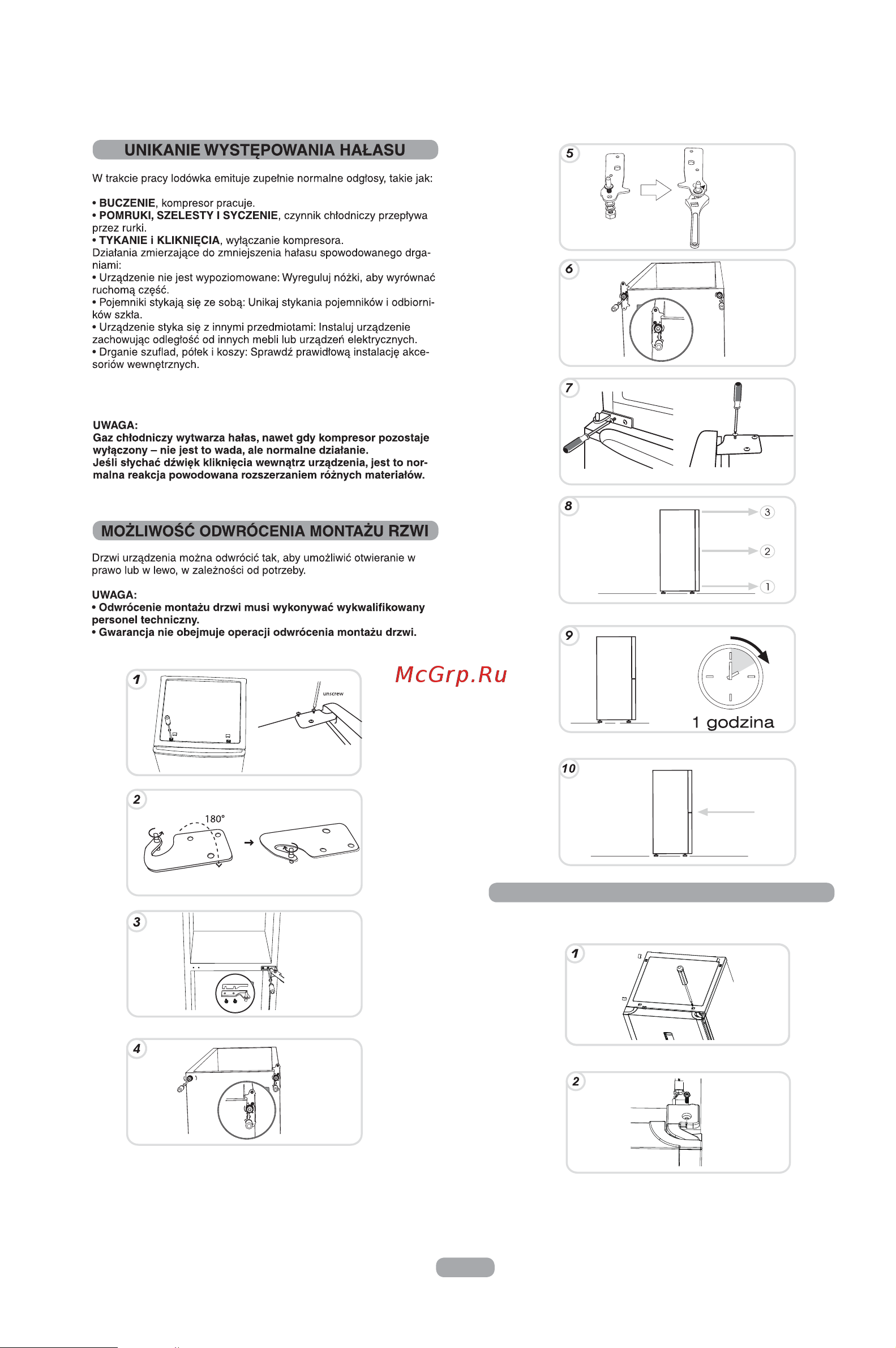 Candy CRDN 6202 W [145/163] Odwracanie drzwi elektroniczny