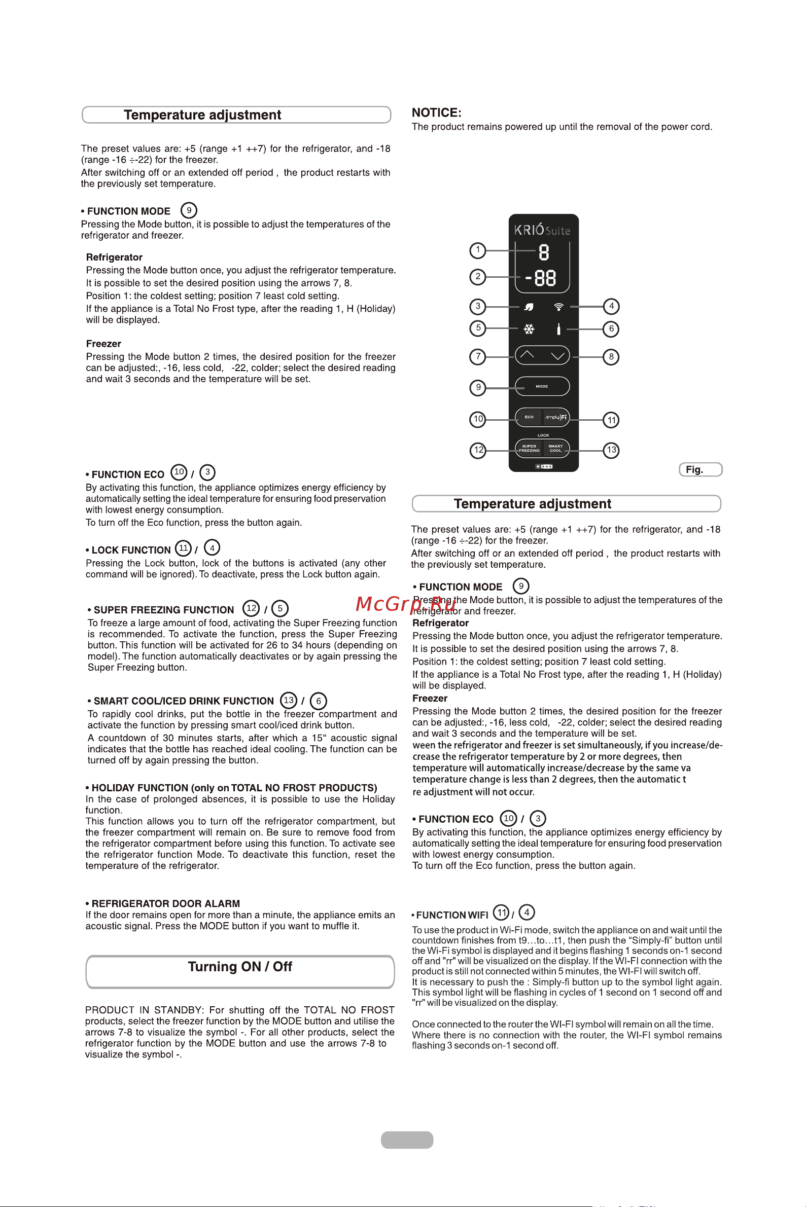 Candy CSET 6182S [28/163] Wi fi usage you can activate deactivate this function remotely by pressing eco mode button on the app