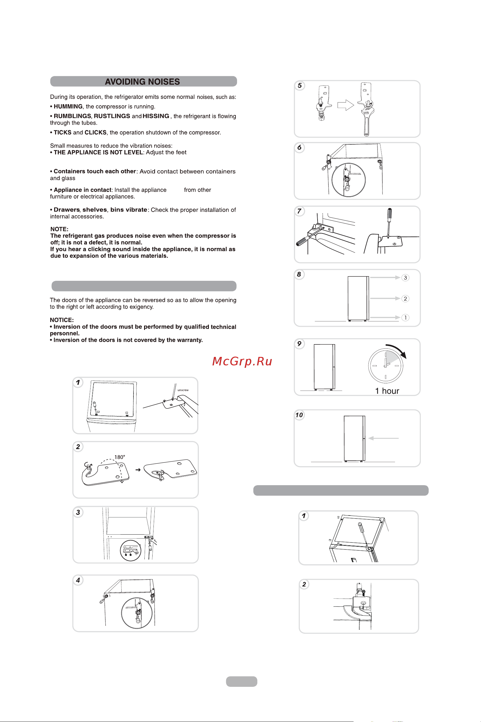Candy CRDN 6202 W [33/163] Reversibility of the door mechanical