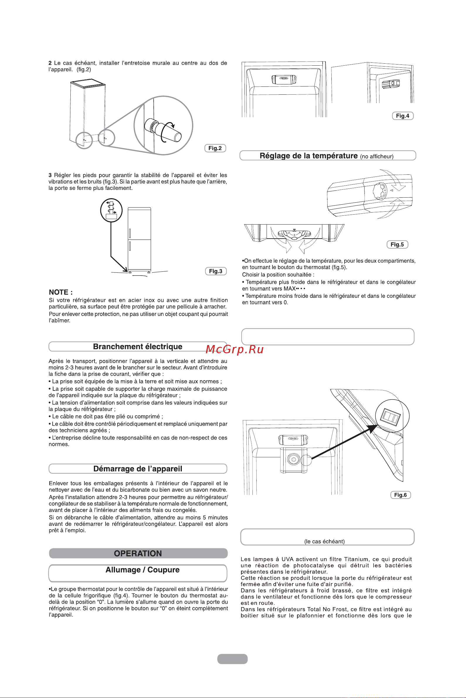 Candy CFU 1900EE [56/163] Compartiment ventilateur du réfrigérateur si présent