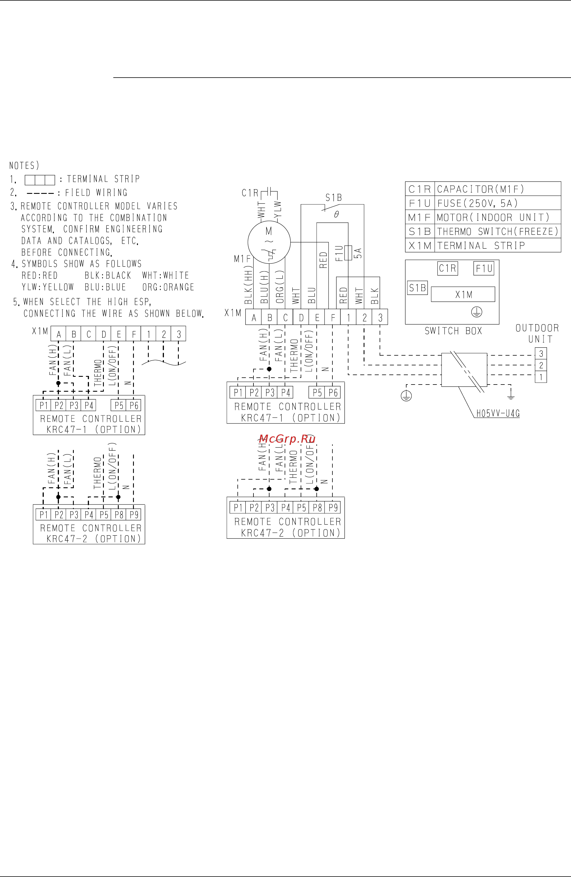 Daikin FDBG71AVE [24/50] Wiring diagrams