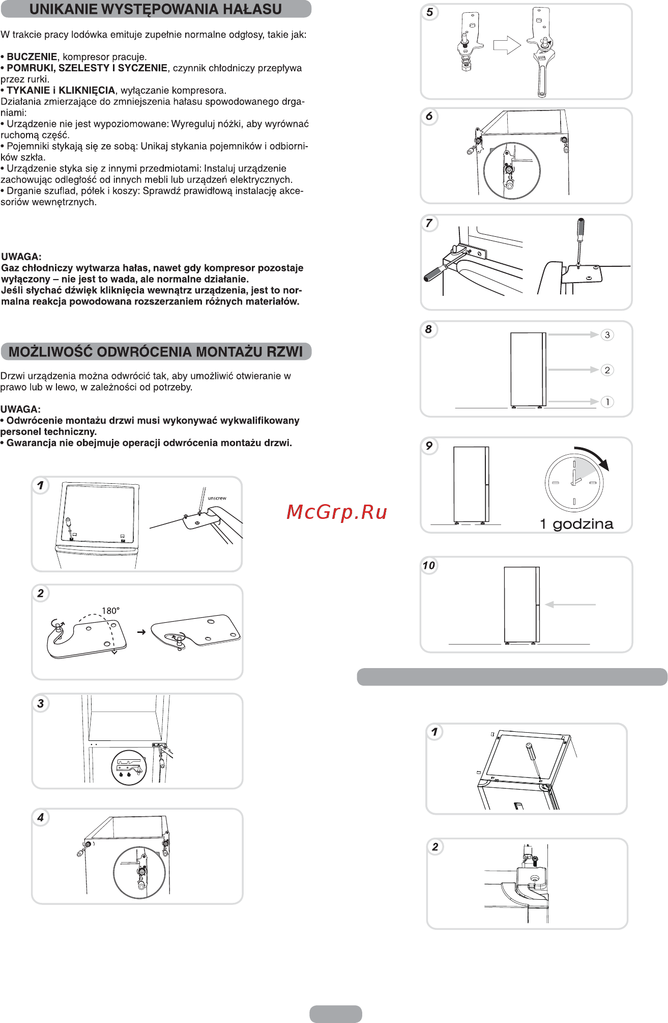 Candy CCTLS 544WHN [145/164] Odwracanie drzwi elektroniczny