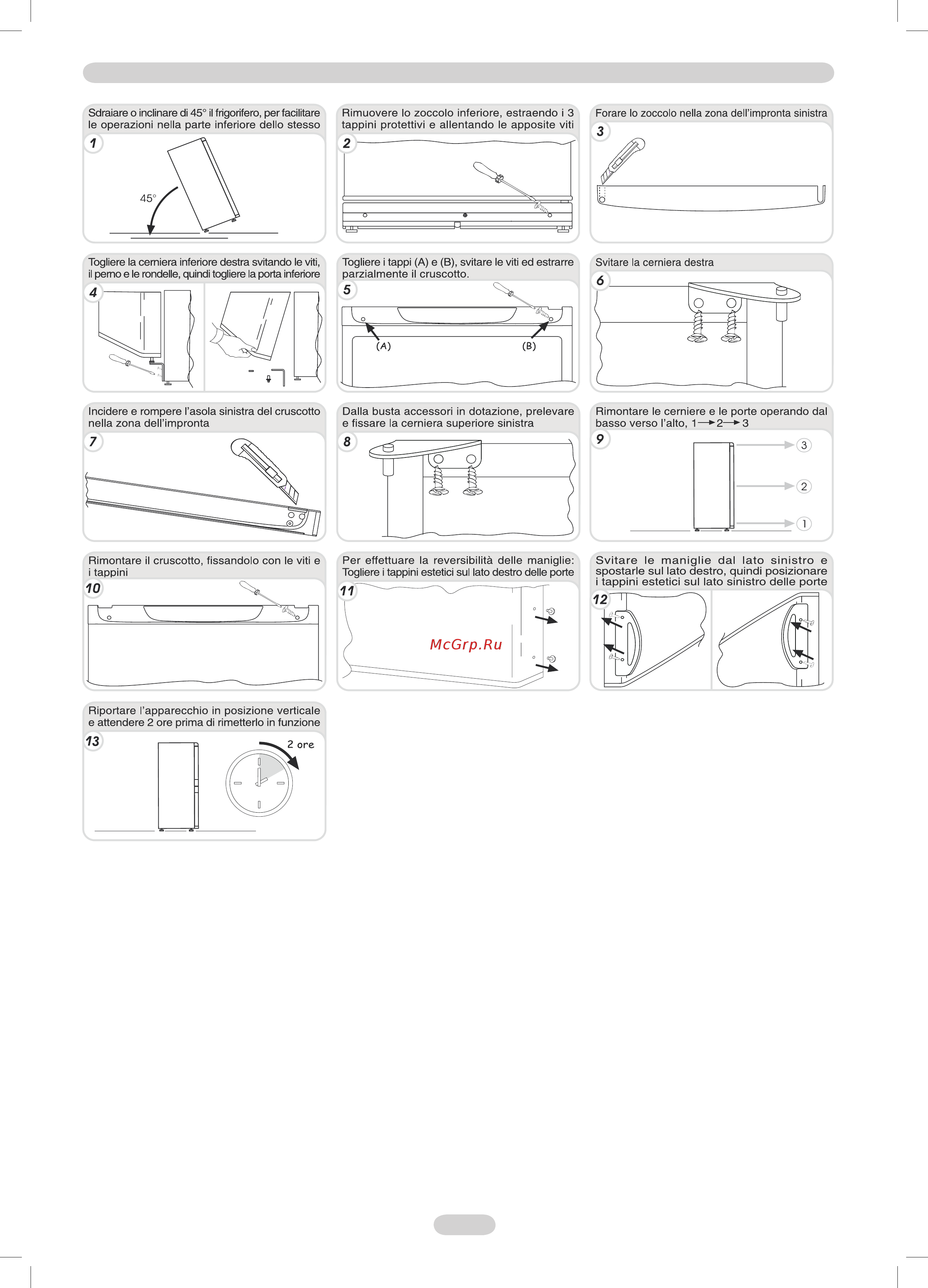 Candy CDNF 4080 [5/32] Inversione del senso di apertura delle porte