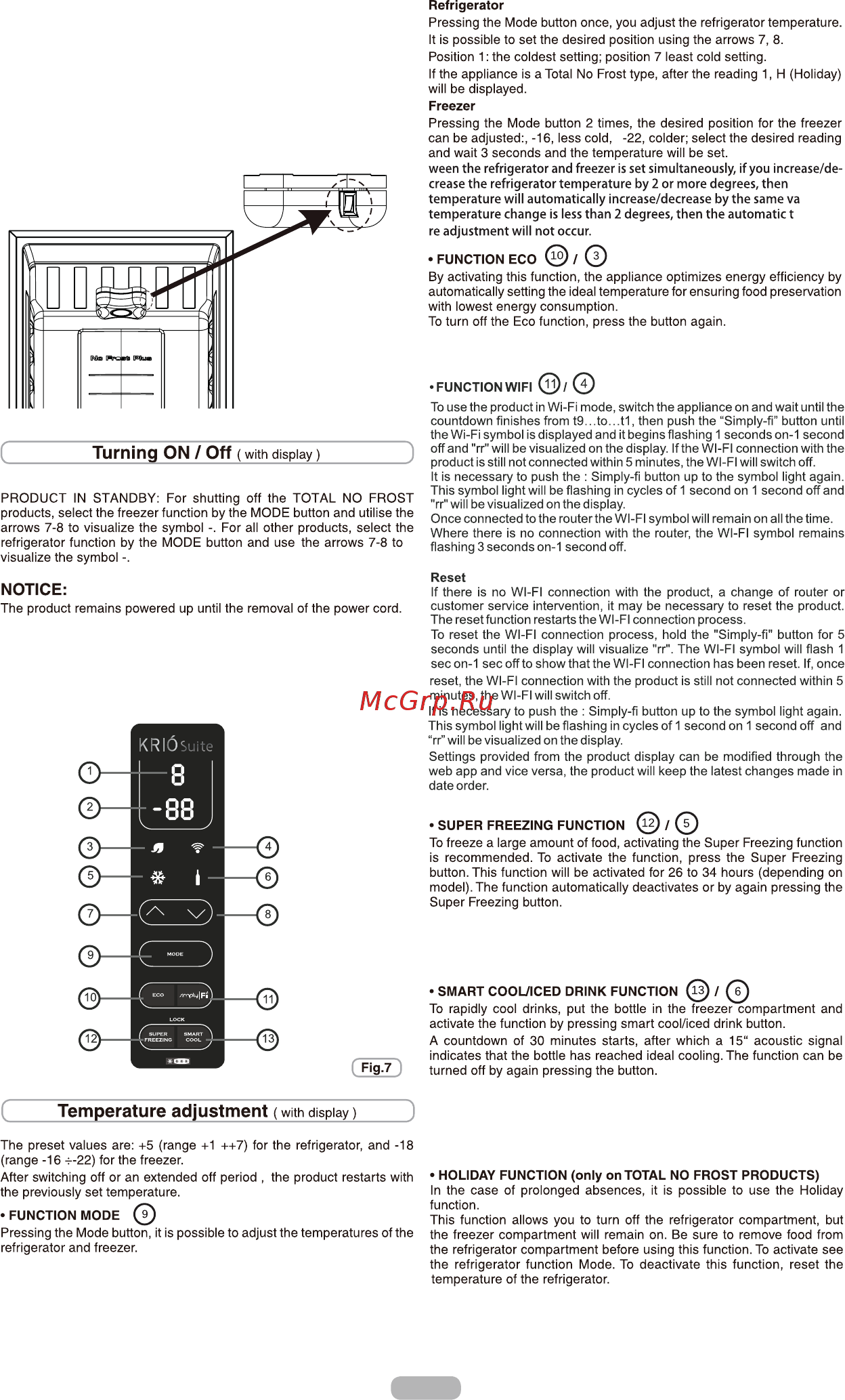 Candy CN184X WIFI [21/126] Wi fi usage you can activate deactivate this function remotely by pressing smart cool button on the app a push notification will advise you when the drink is ready