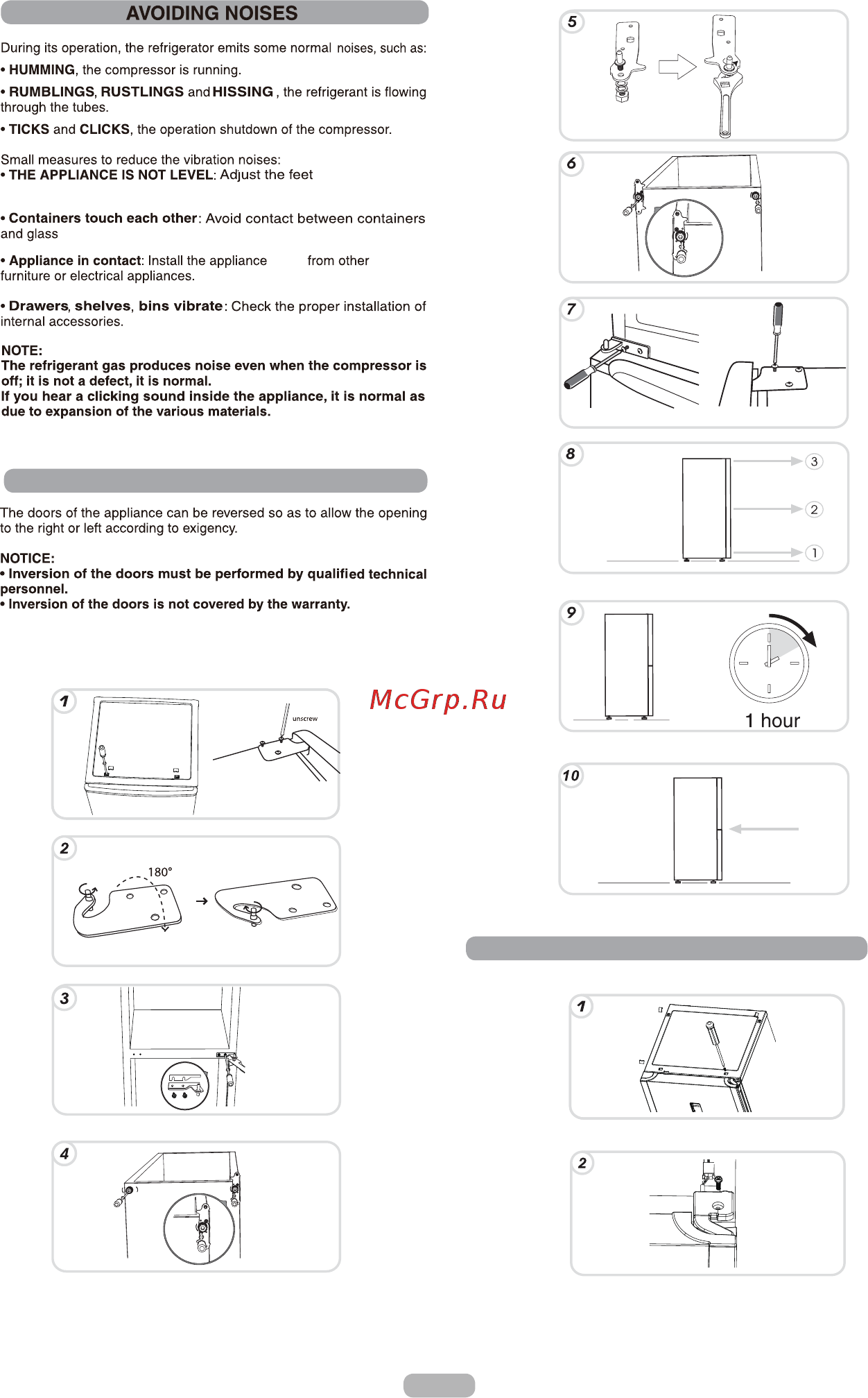 Candy CN204XPU WIFI [25/126] Reversibility of the door mechanical