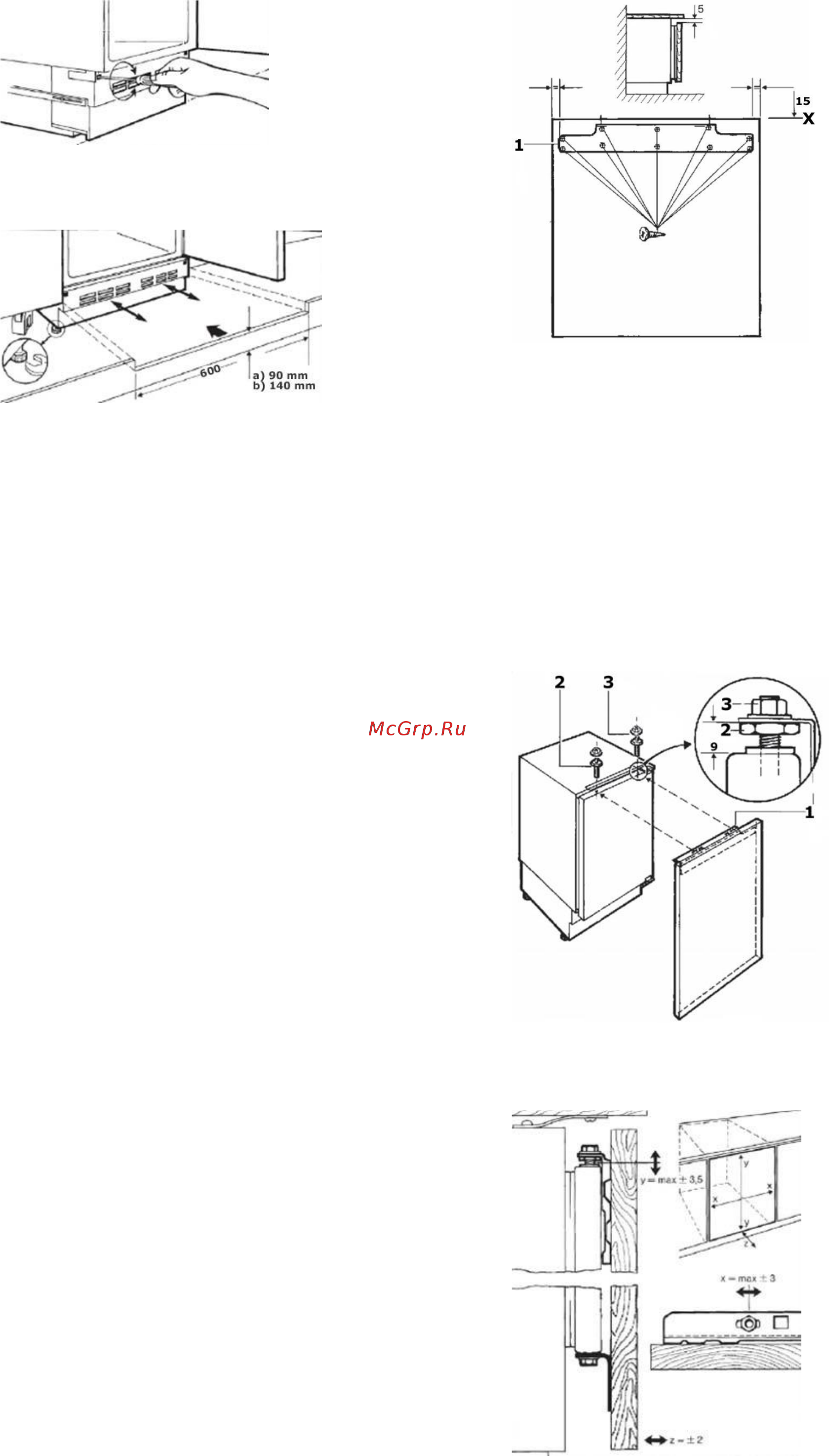 Candy CRU 160 [19/96] Fitting the furniture door to the appliance