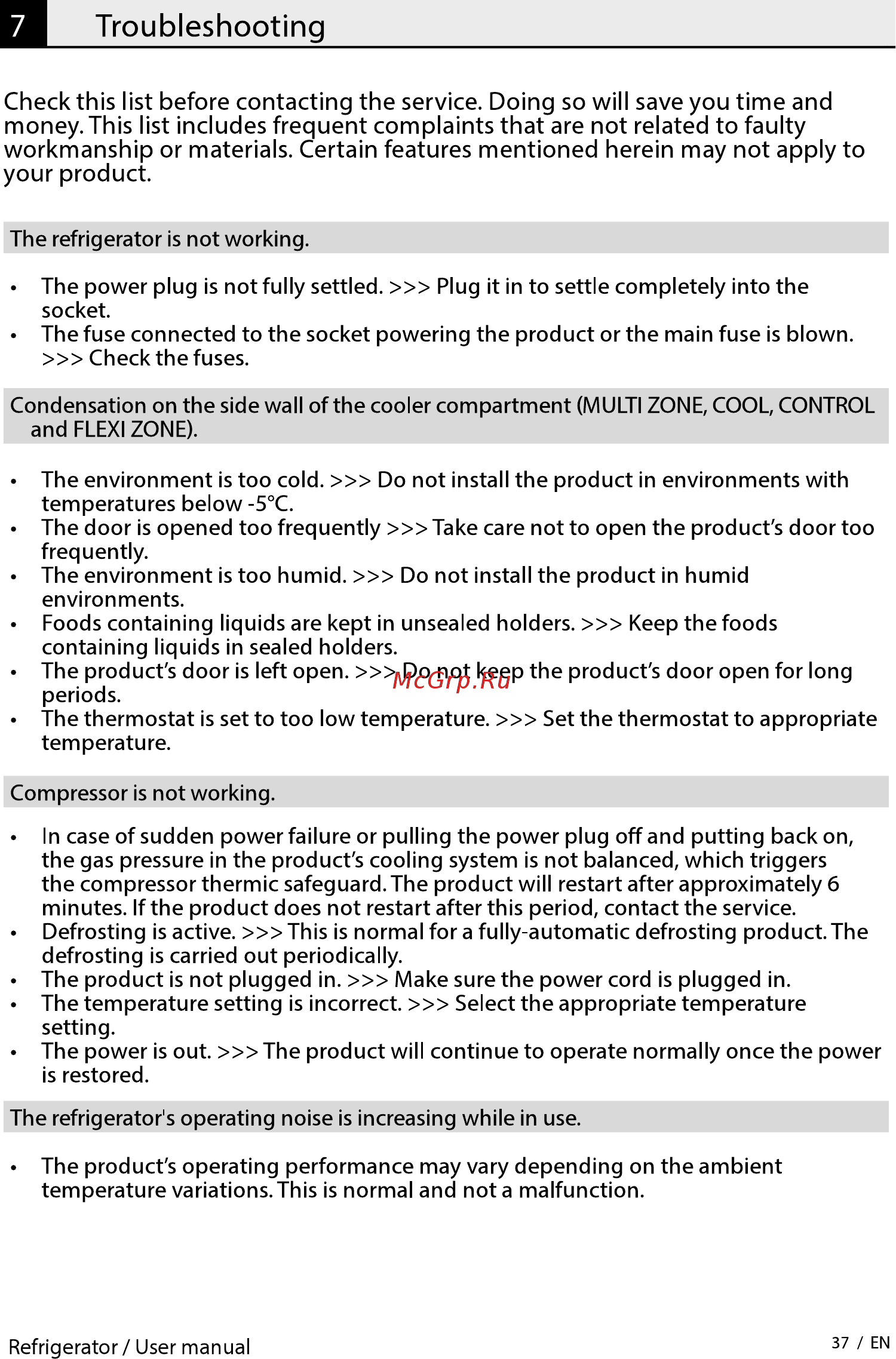 Beko RDSK 240M00W [37/0] Troubleshooting
