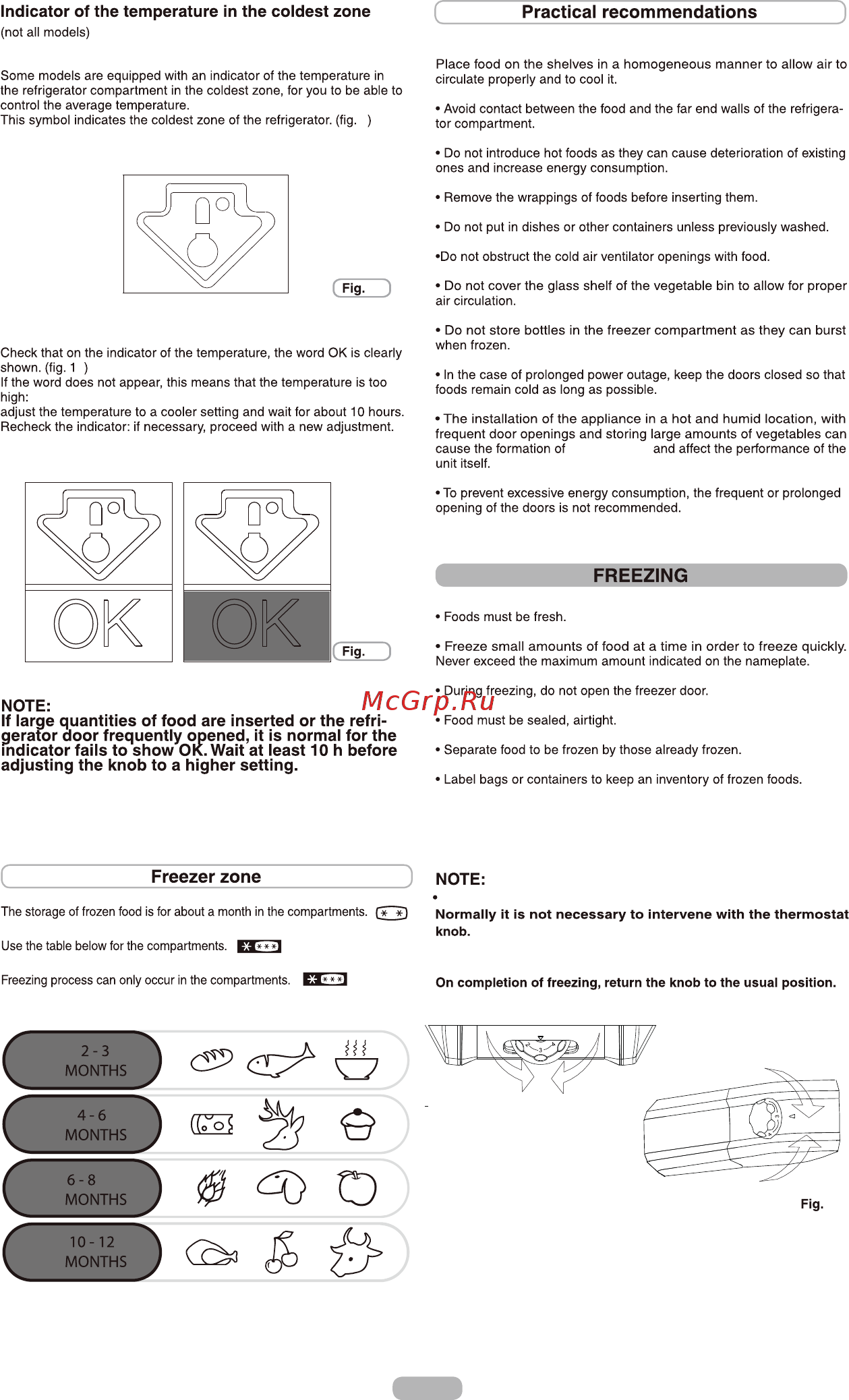 Candy FR CFC 4012X [31/163] If you find excessive cooling of the products contained