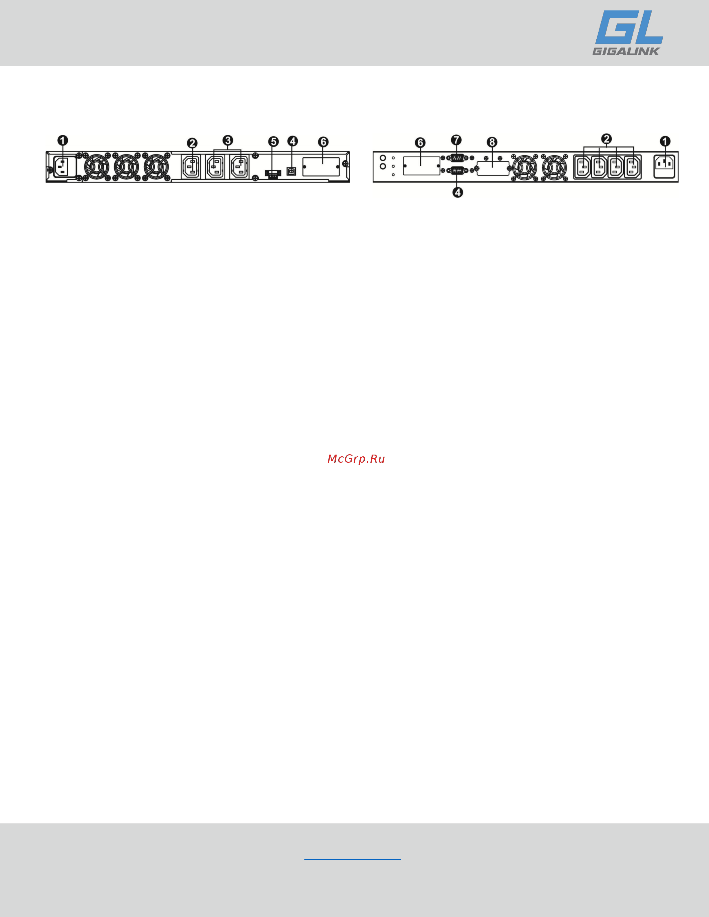 Gigalink GL-UPS-OL01-1-1/1U/6A [7/23] Описание задней панели ибп