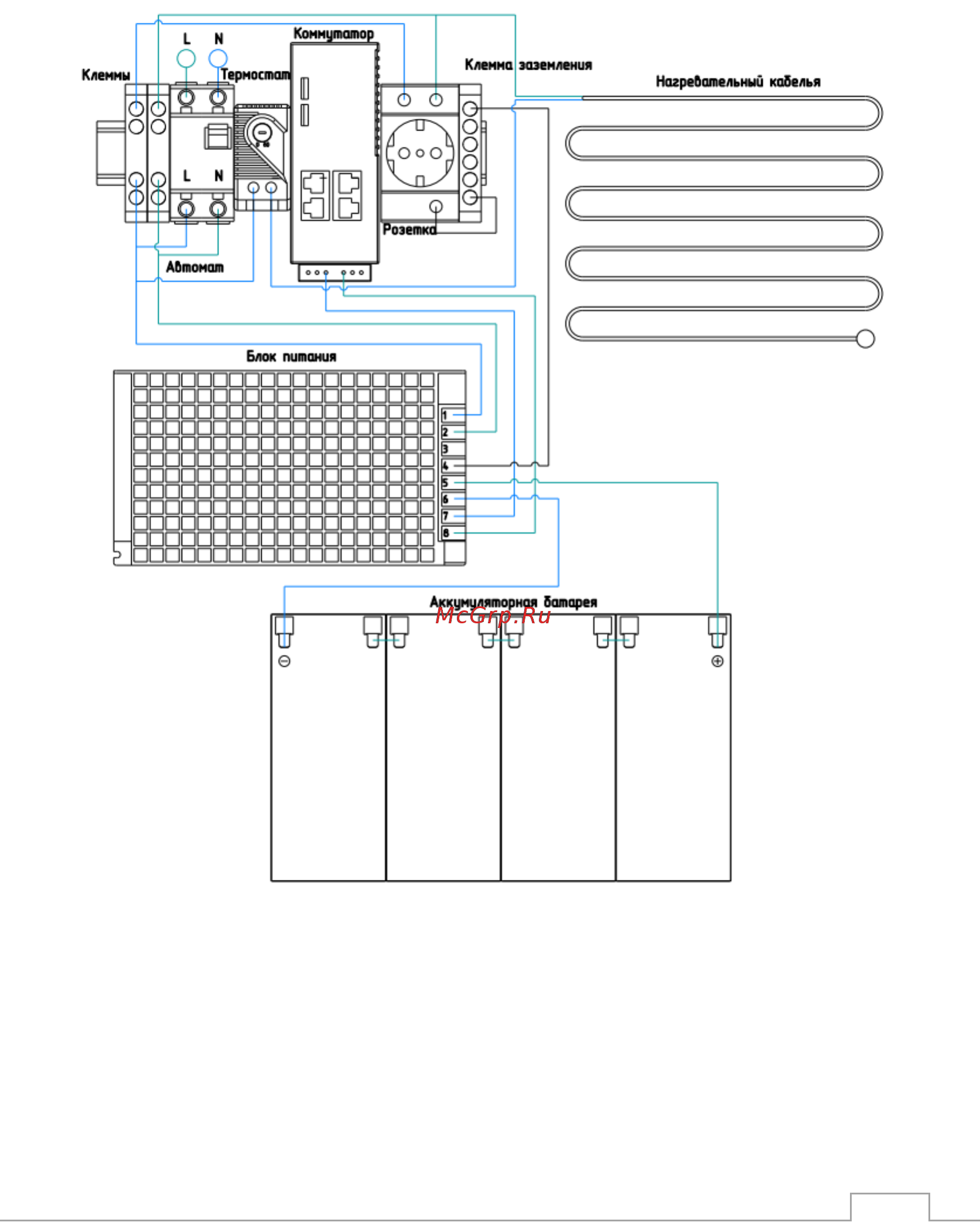 Gigalink GL-UPS-OFBOX-DIN/48V-9a [5/15] Подключение