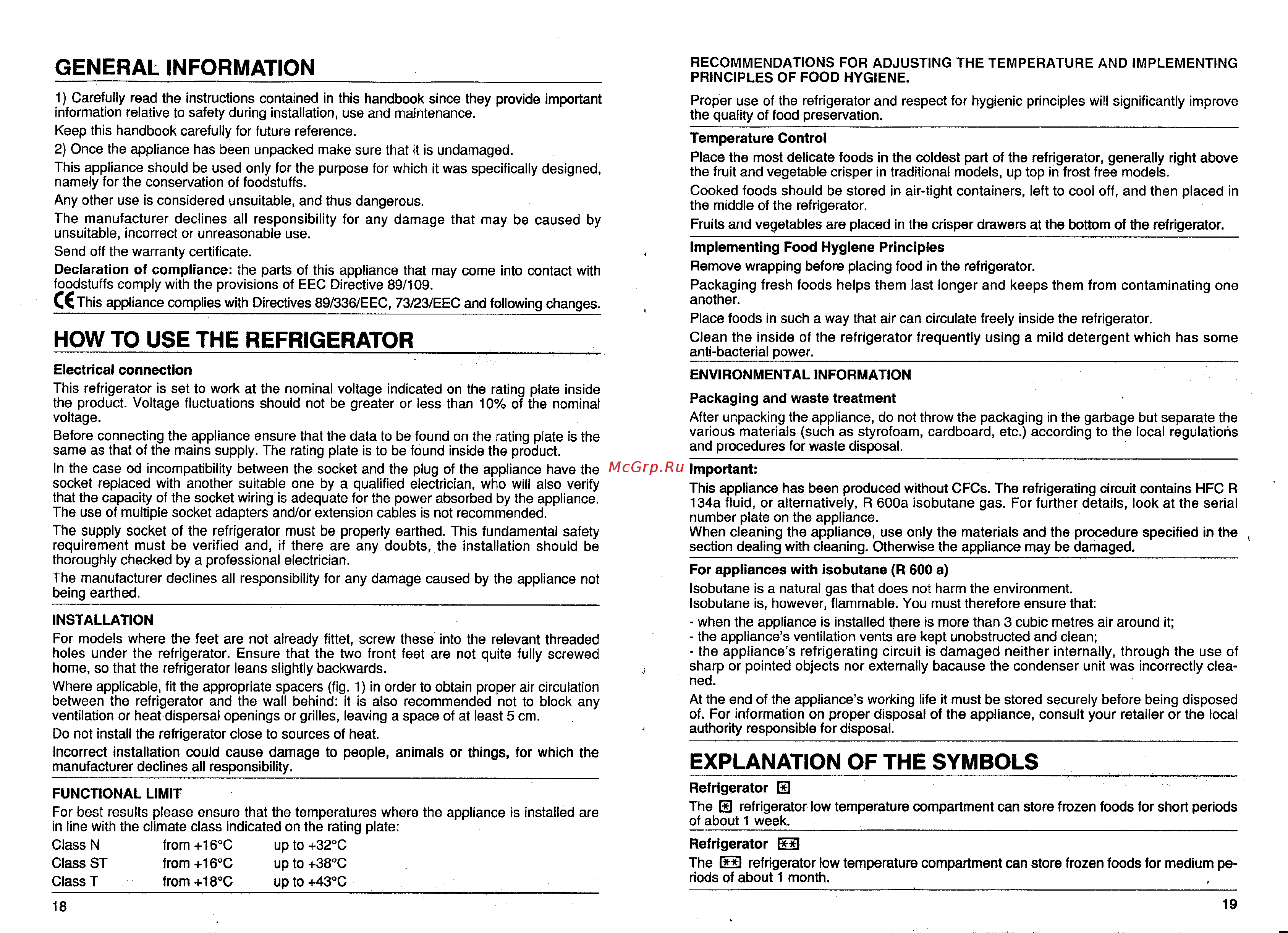 Candy FR CPL350 VZ [12/30] Explanation of the symbols _______