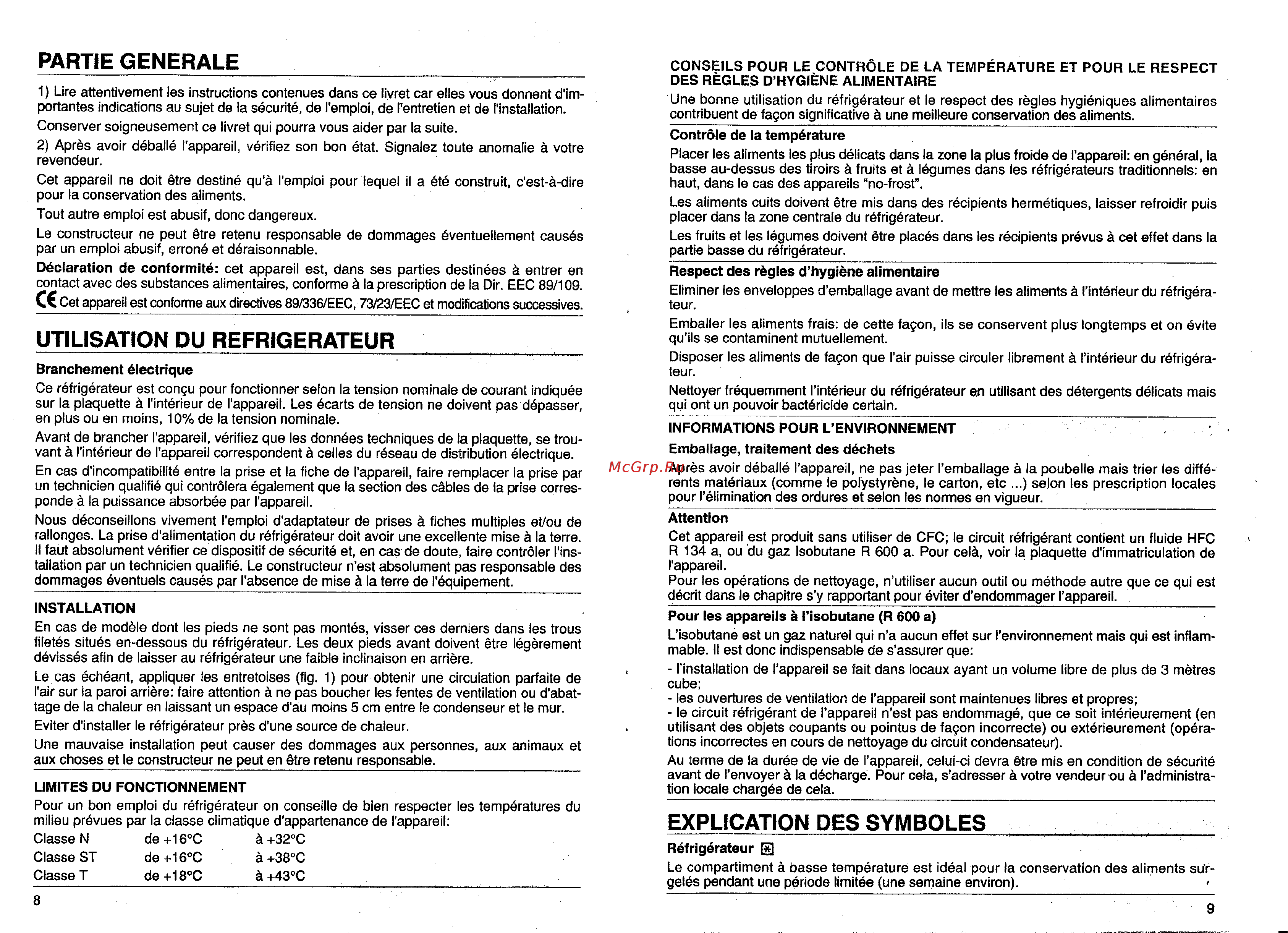 Candy FR CPL350 VZ [6/30] Explication des symboles