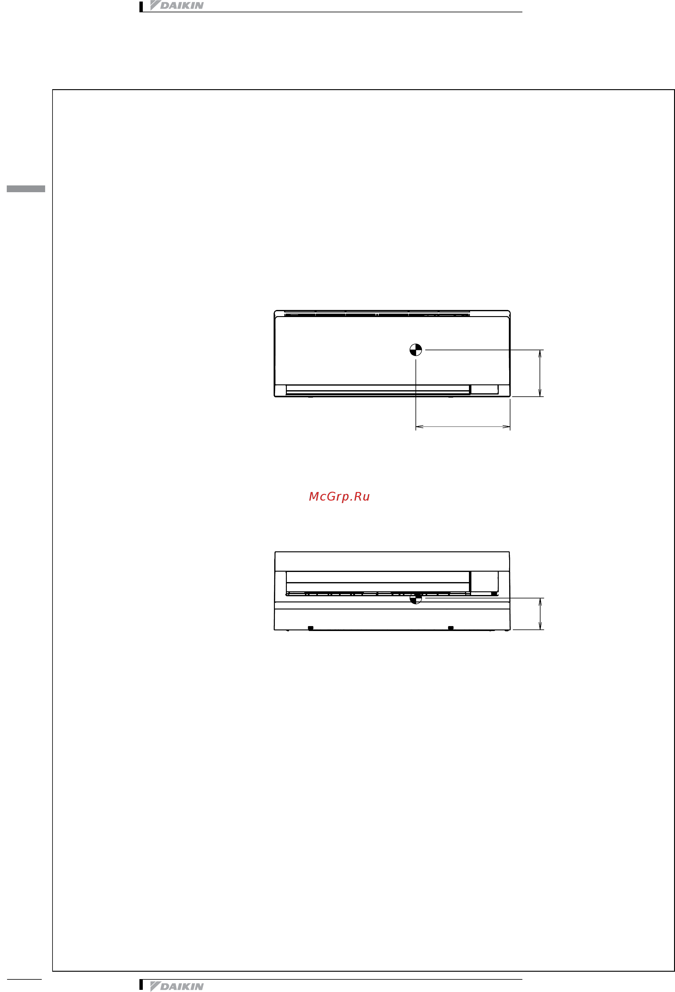 Daikin FXAQ20AUV1B [12/21] Центр тяжести