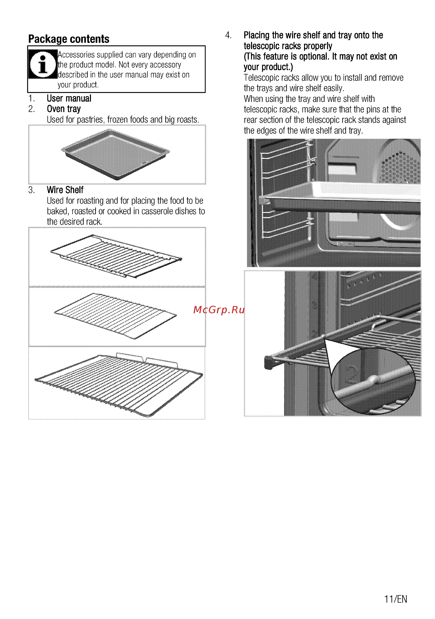 Beko FFSG52010W [11/96] Package contents_________________