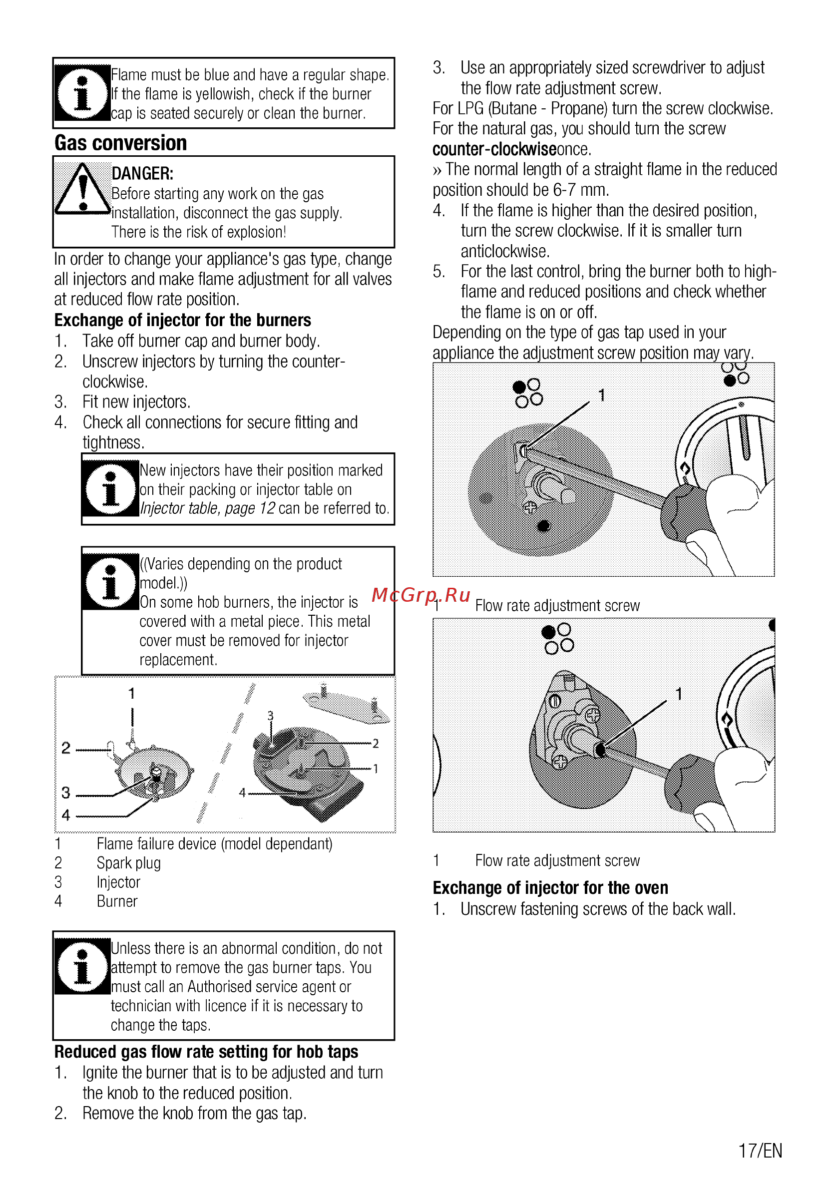 Beko FFSG52010W [17/96] Gas conversion
