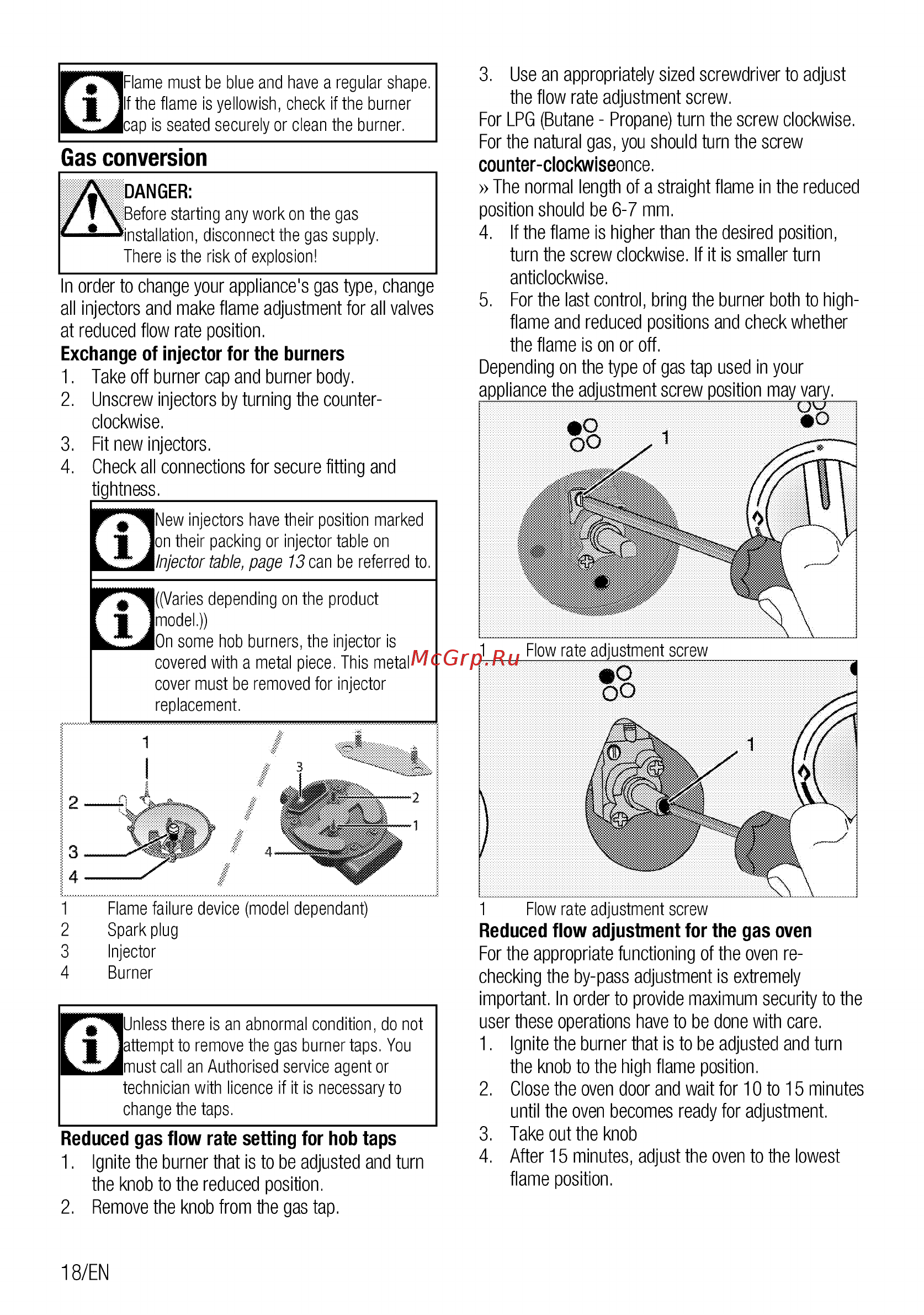 Beko FFSG42012W [18/96] Gas conversion