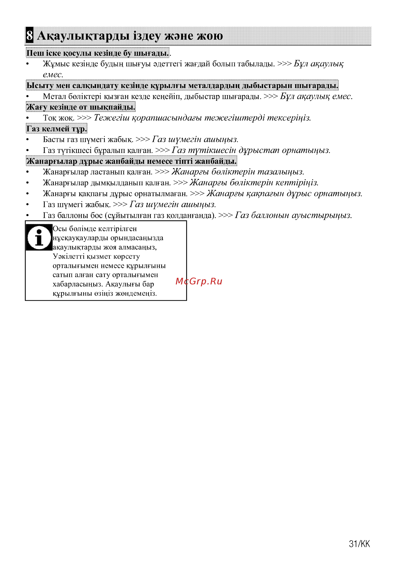 Beko FFSG42012W [93/96] Акаулыкгарды здеу жэне жою