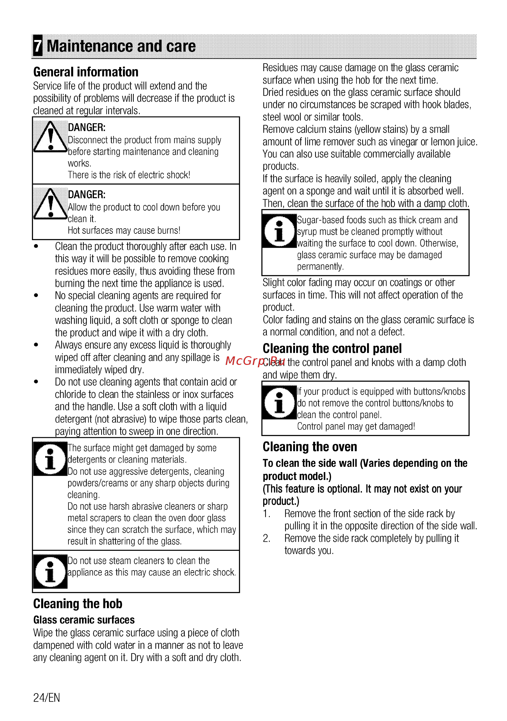 Beko FFSS57101GS [24/92] Q maintenance and care